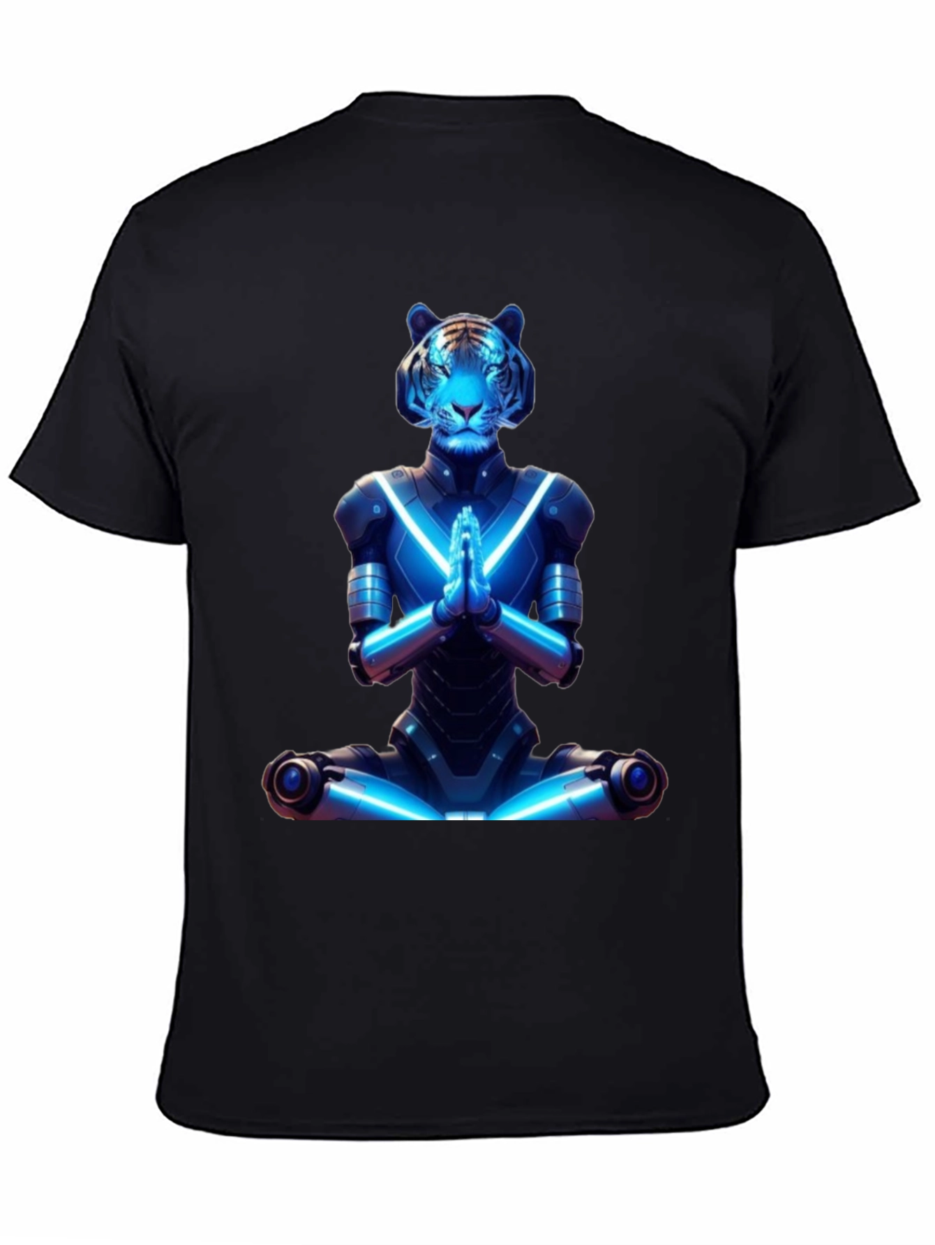 Meditating Cyber Tiger Graphic Tee