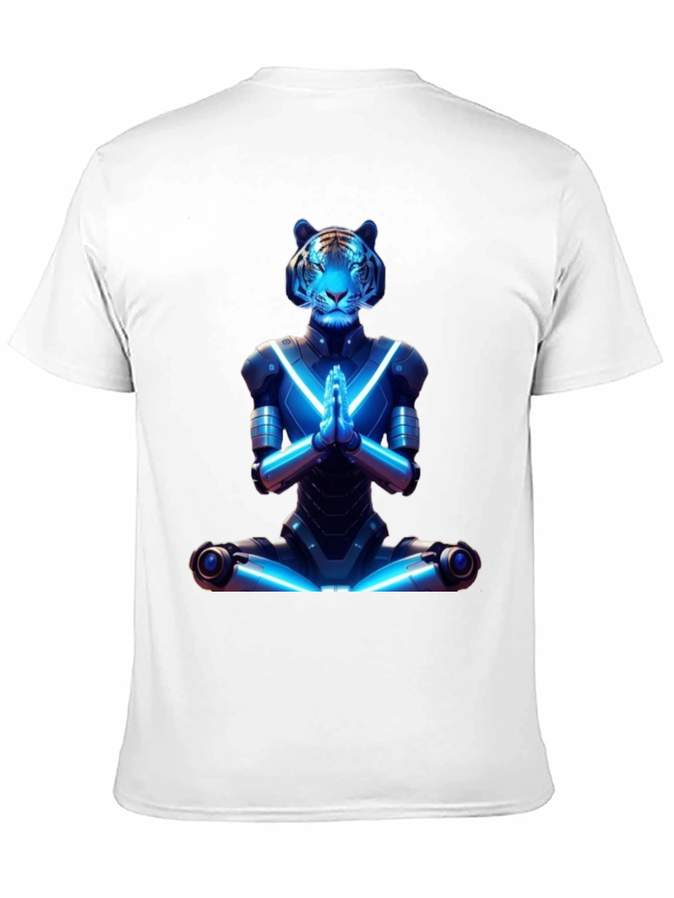 Meditating Cyber Tiger Graphic Tee
