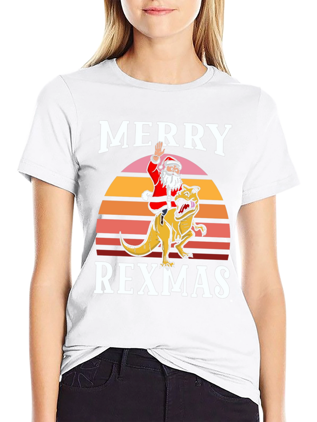 Merry Rexmas T-Shirt - Santa Riding Dinosaur