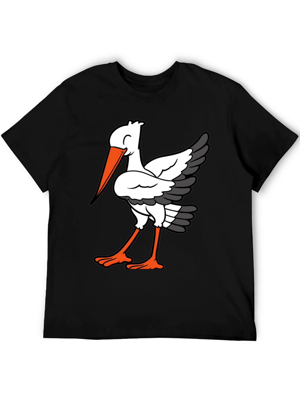 Stork Graphic Tee - Quirky Bird Lovers T-Shirt