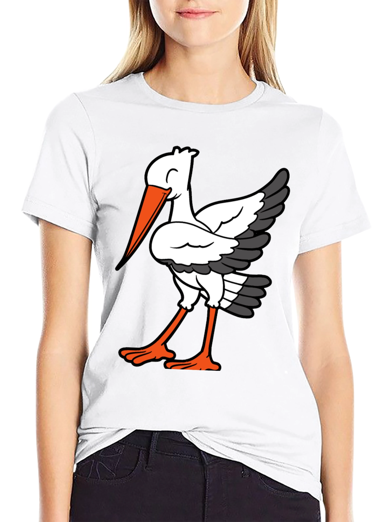 Stork Graphic Tee - Quirky Bird Lovers T-Shirt