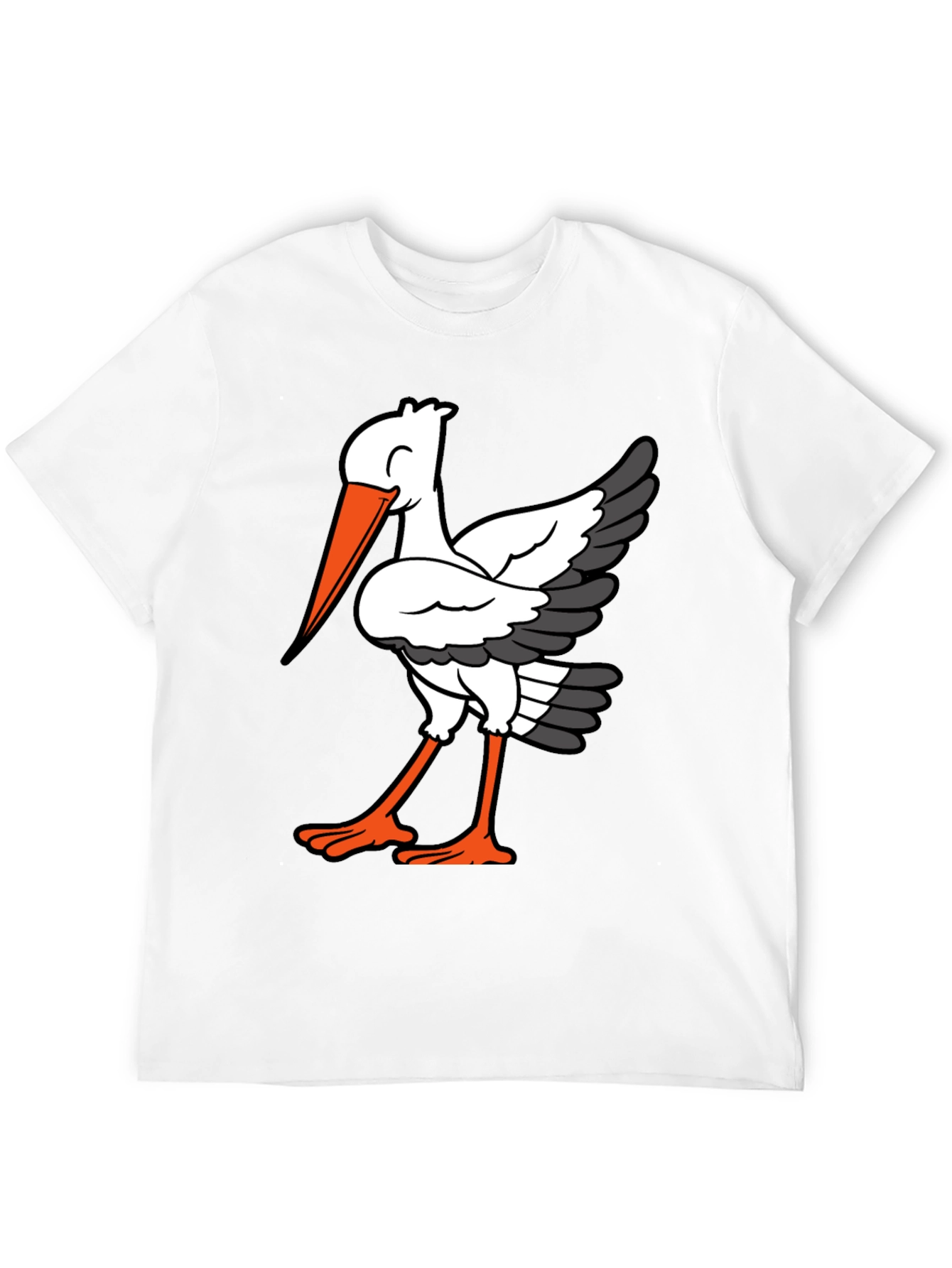 Stork Graphic Tee - Quirky Bird Lovers T-Shirt