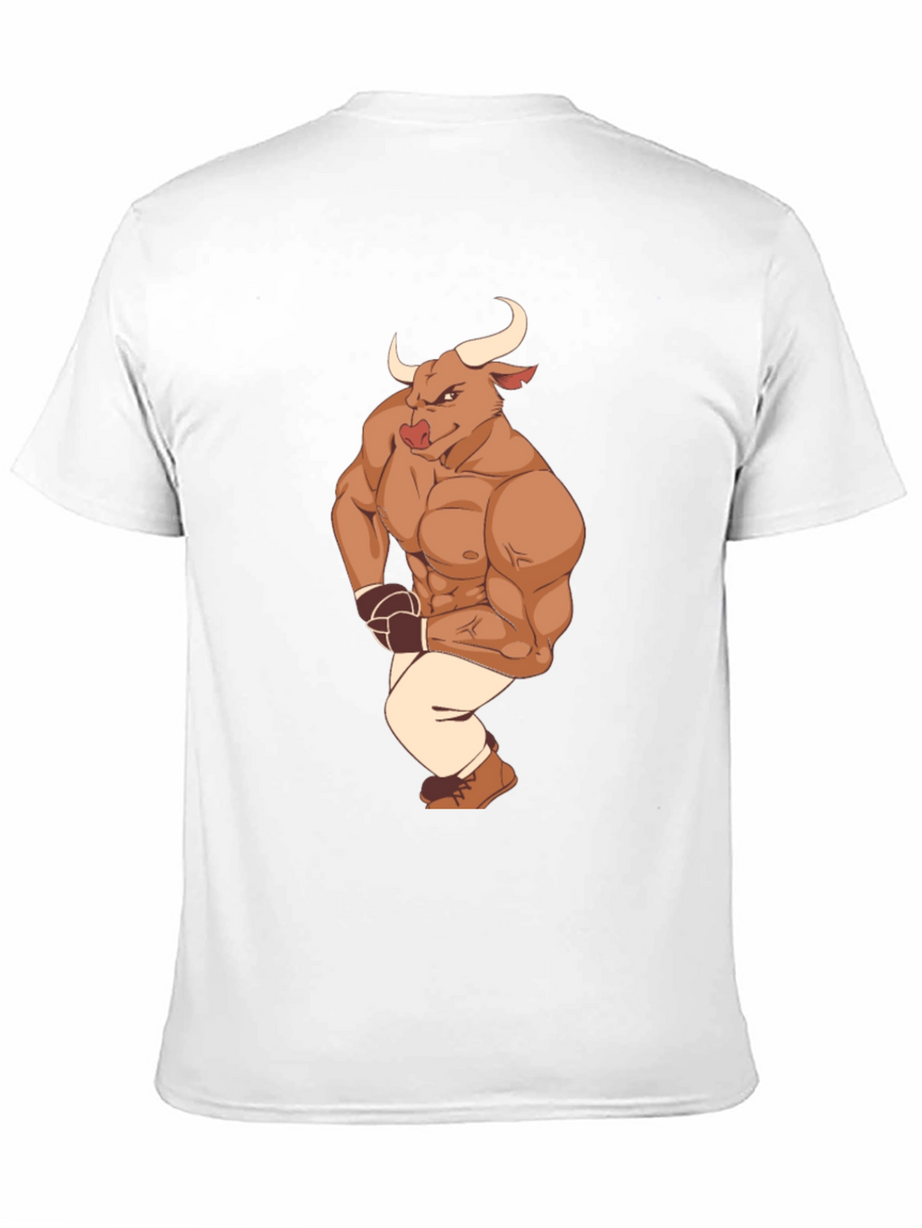Cartoon Bull Boxer Graphic Tee - Black