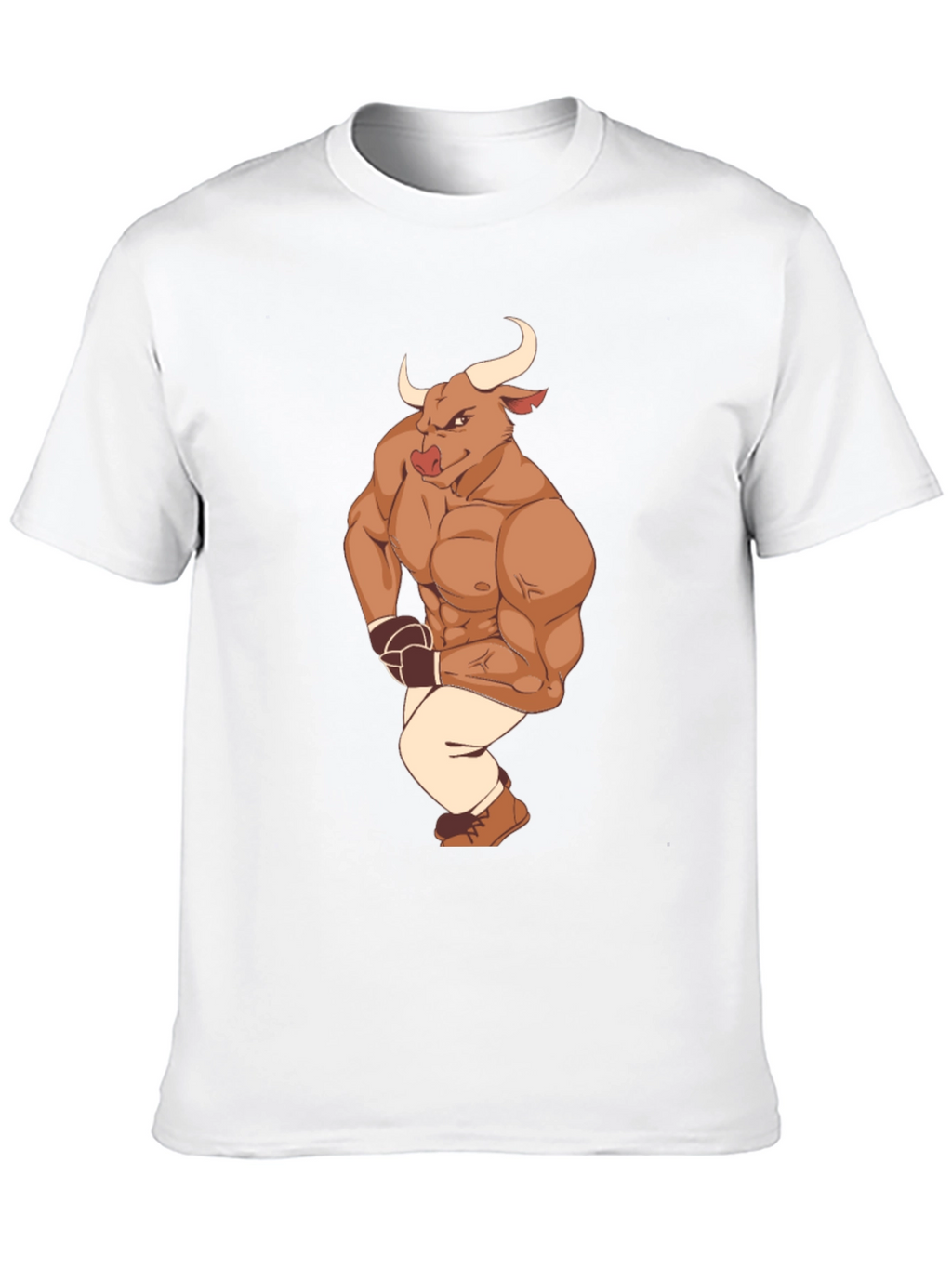Cartoon Bull Boxer Graphic Tee - Black