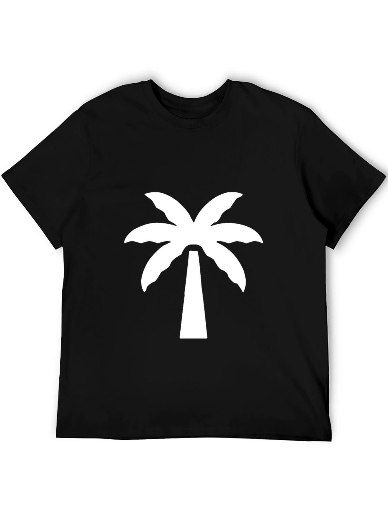 Palm Tree Graphic Tee - Black Casual T-Shirt