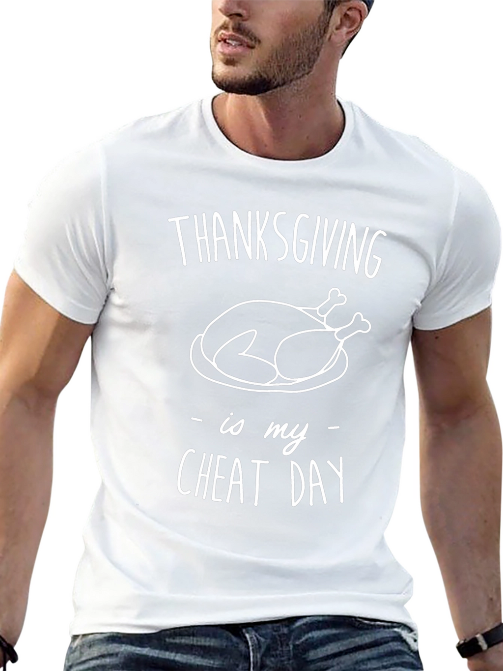 Thanksgiving Cheat Day Graphic Tee - Black