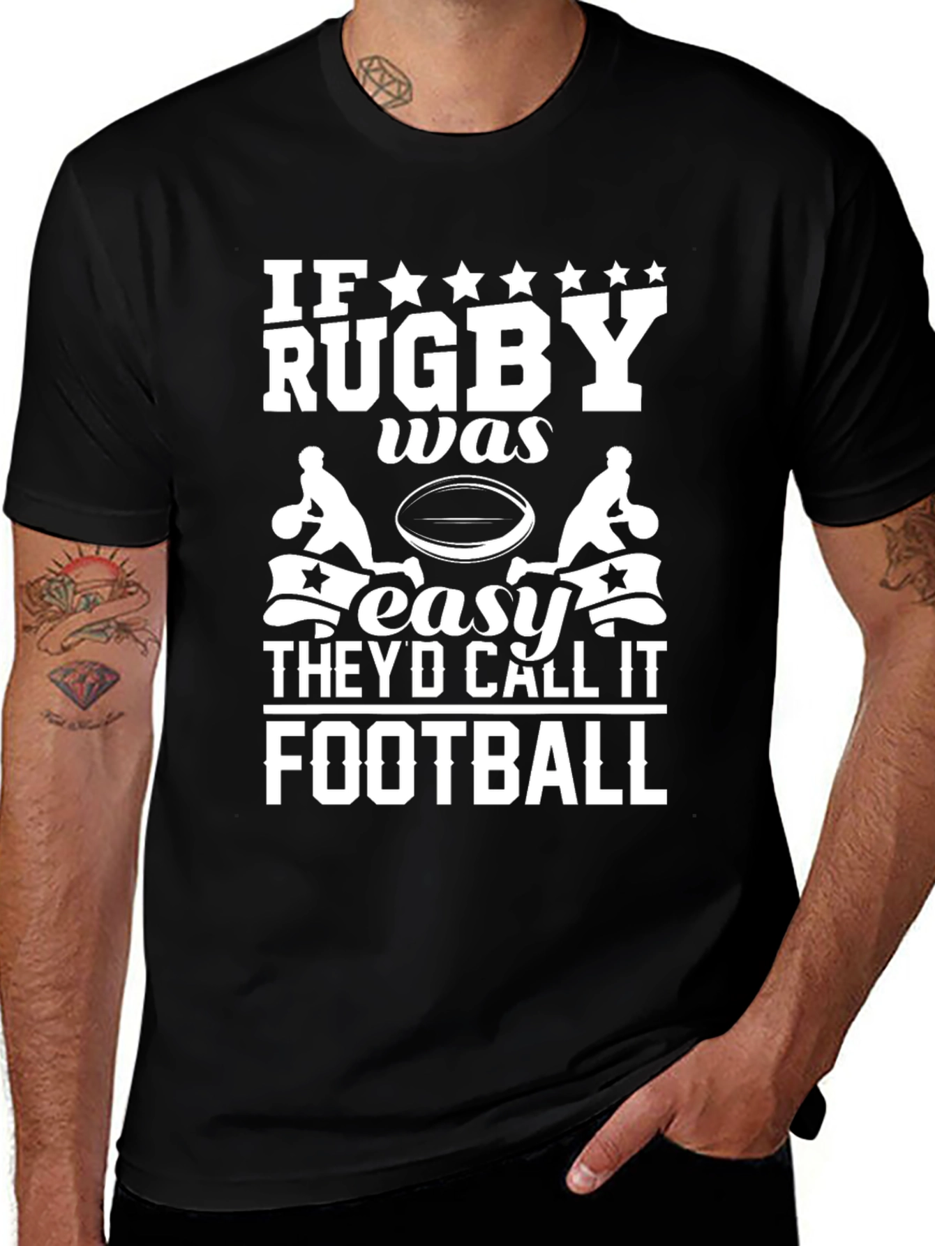 Rugby vs Football Graphic T-Shirt