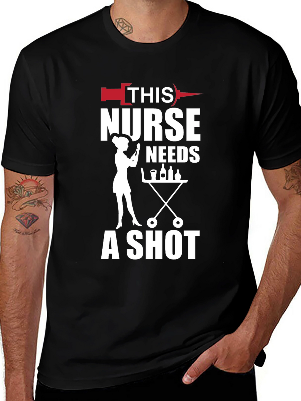 Funny Nurse T-Shirt: This Nurse Needs a Shot!