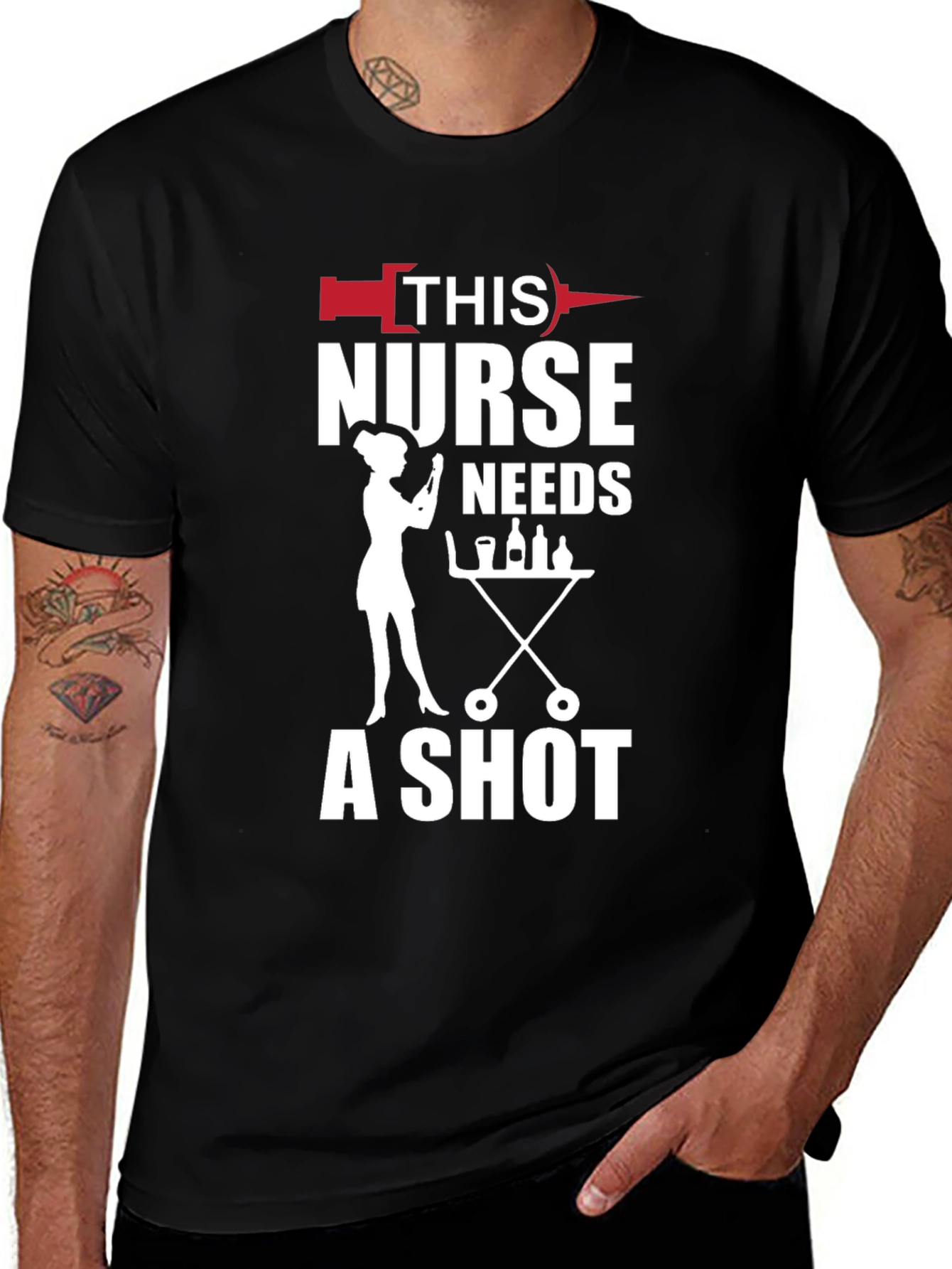 Funny Nurse T-Shirt: This Nurse Needs a Shot!