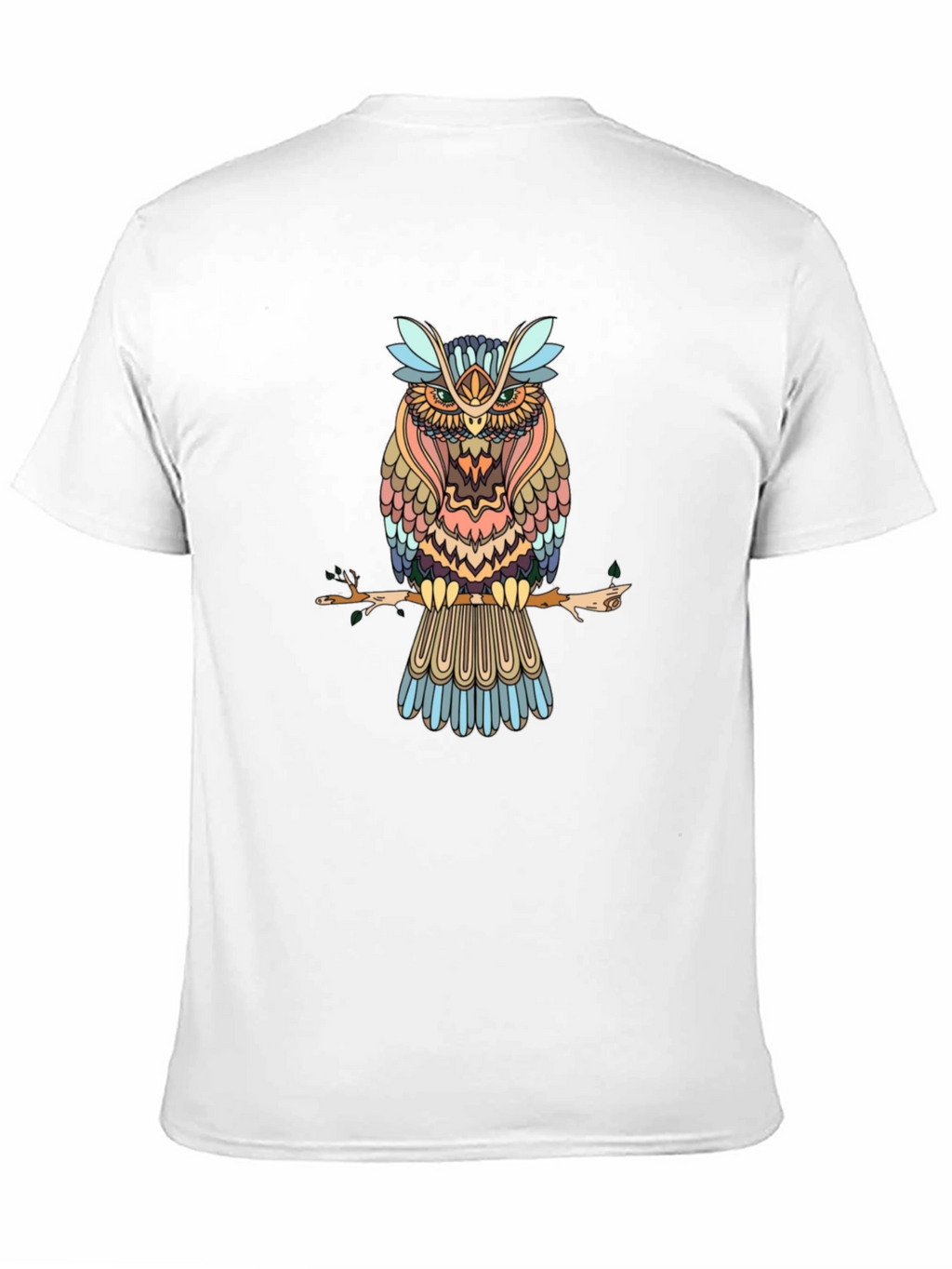 Mens Black Owl Graphic Print T-Shirt
