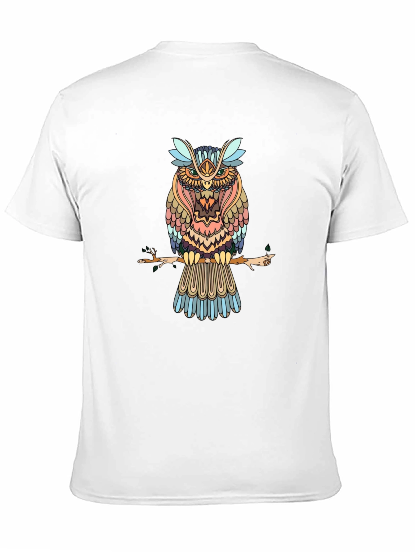 Mens Black Owl Graphic Print T-Shirt