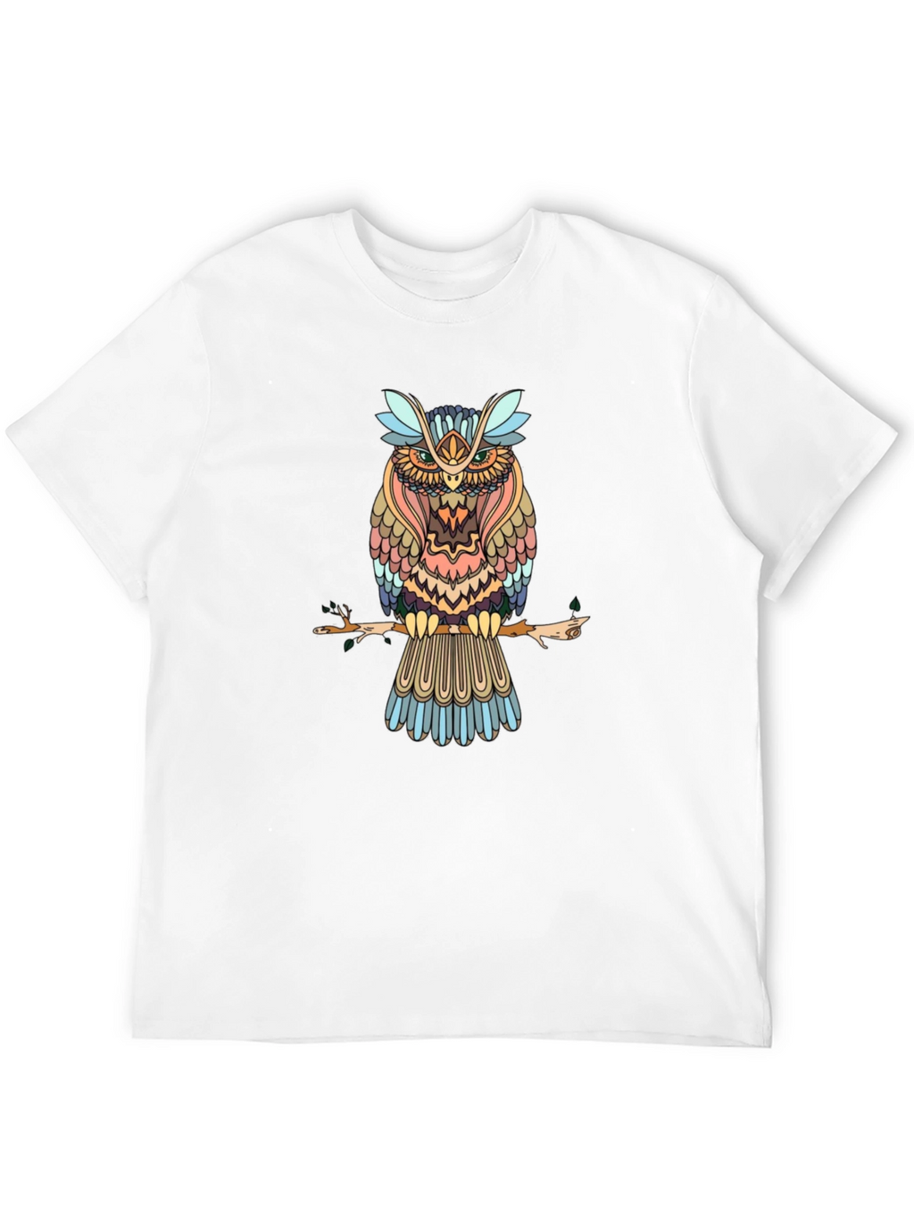 Mens Black Owl Graphic Print T-Shirt