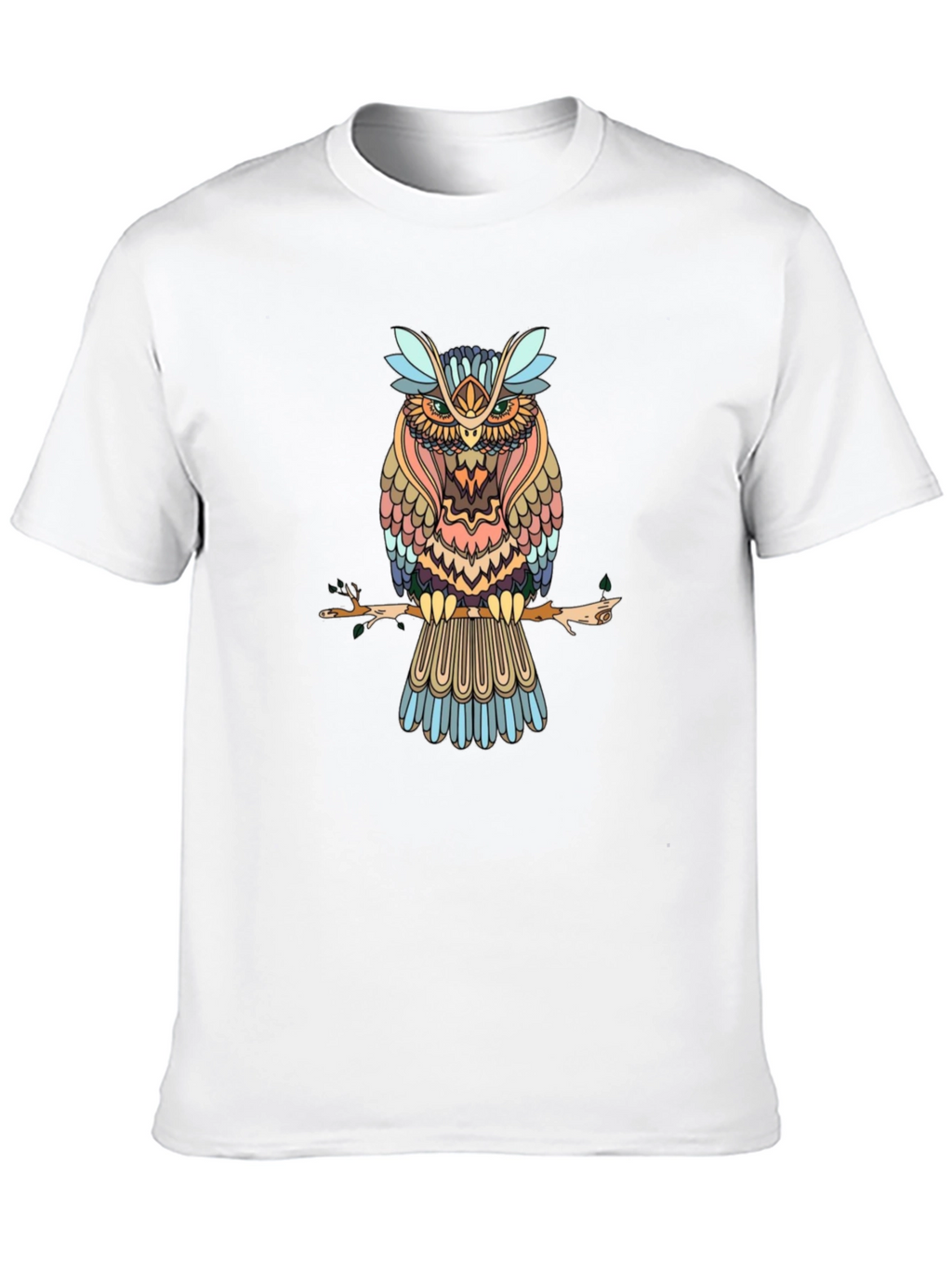 Mens Black Owl Graphic Print T-Shirt