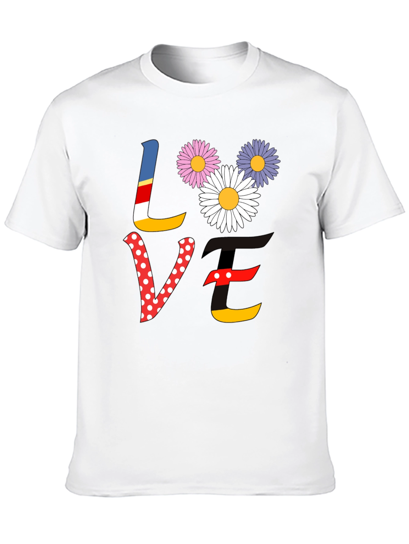 Love Floral Graphic Tee - Black