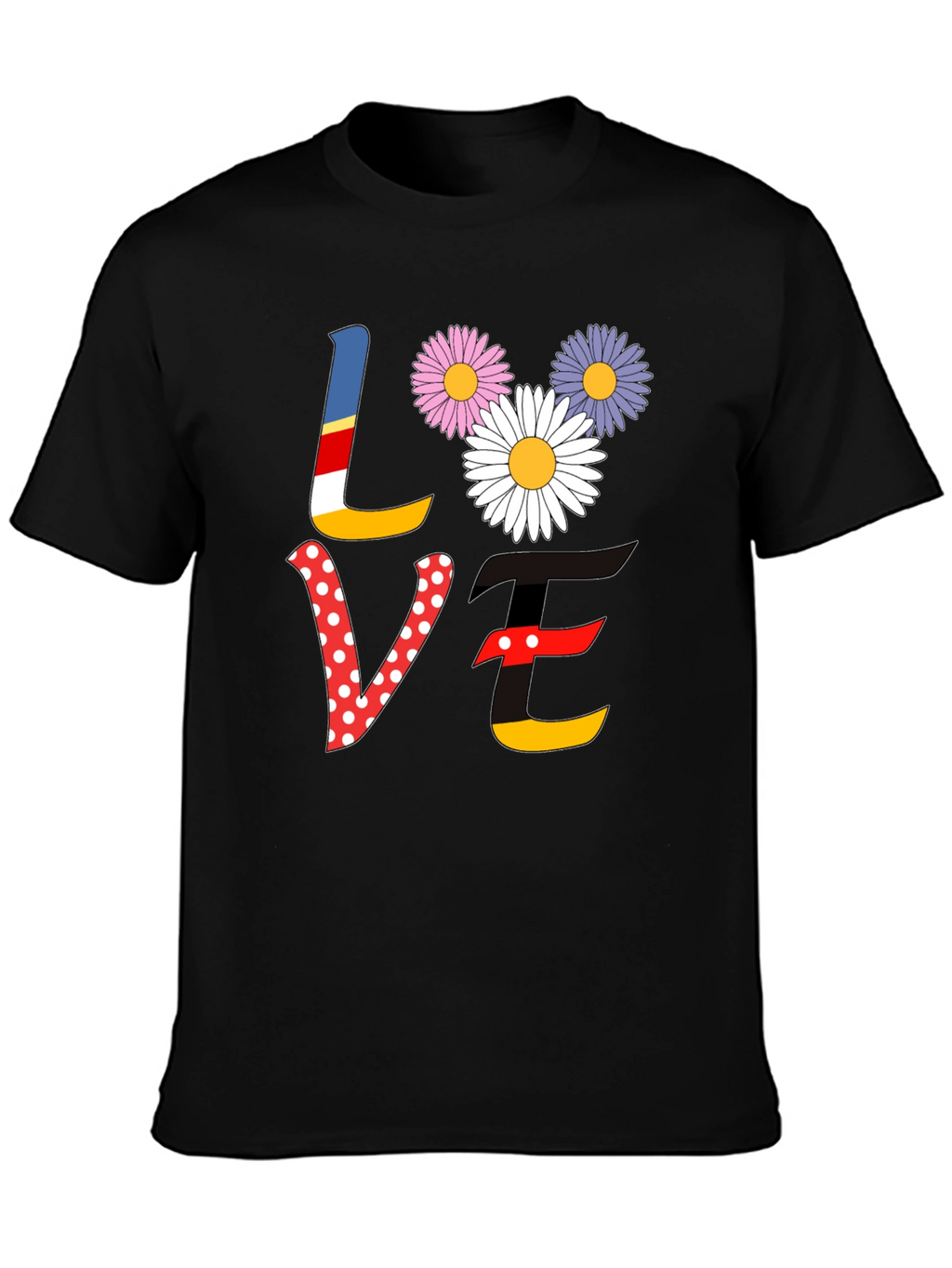 Love Floral Graphic Tee - Black