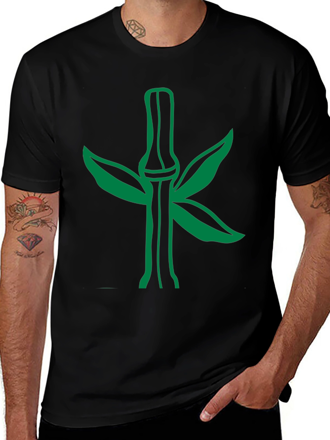 Green Bamboo Graphic Tee - Stylish Nature Design