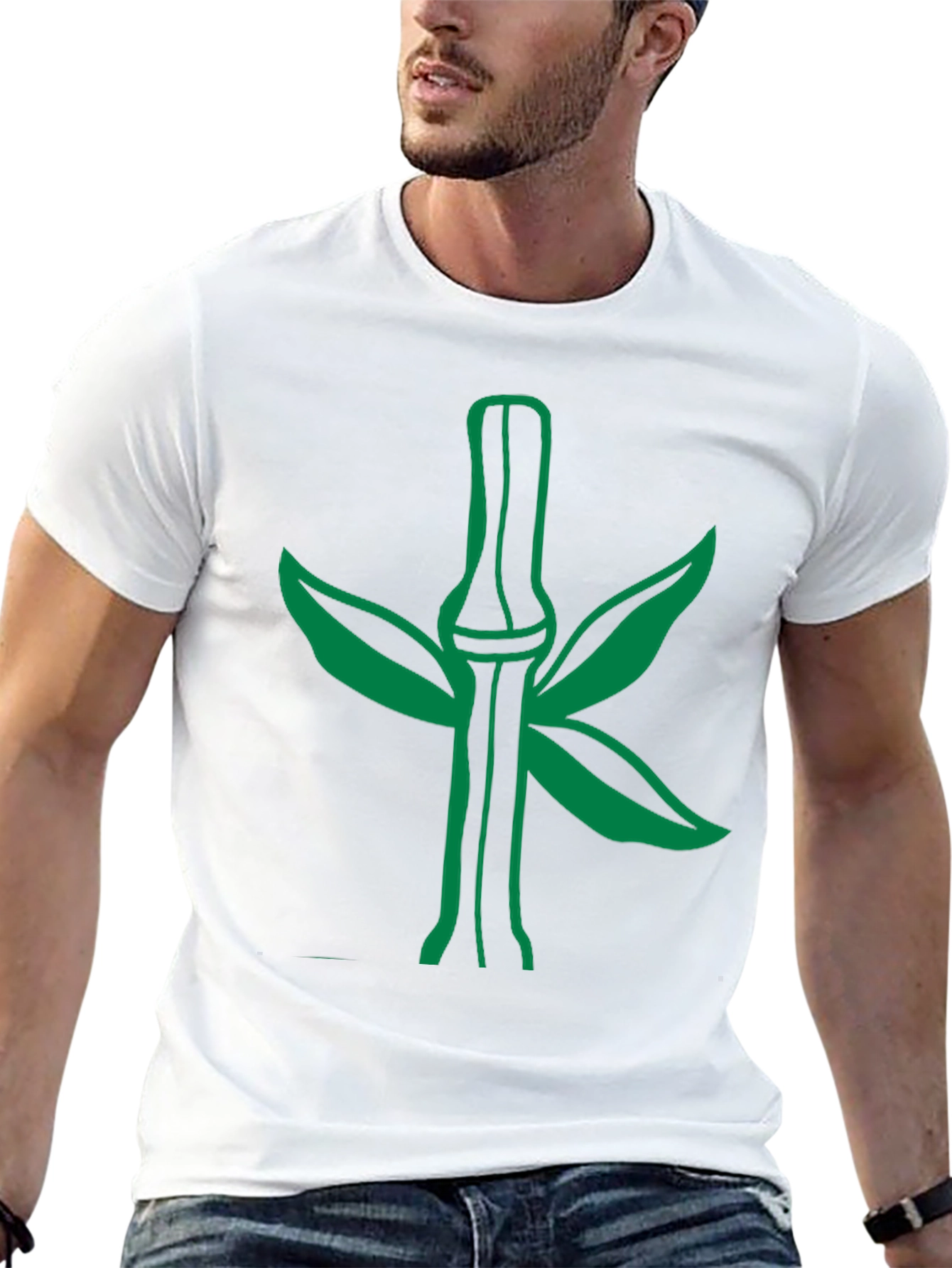Green Bamboo Graphic Tee - Stylish Nature Design
