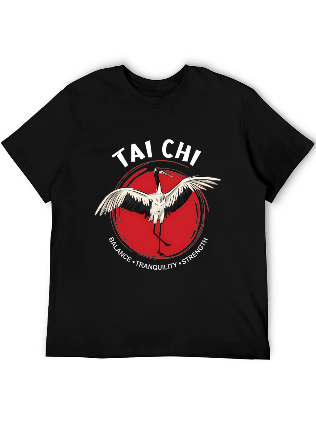 Tai Chi Crane Graphic Tee - Balance Tranquility Strength