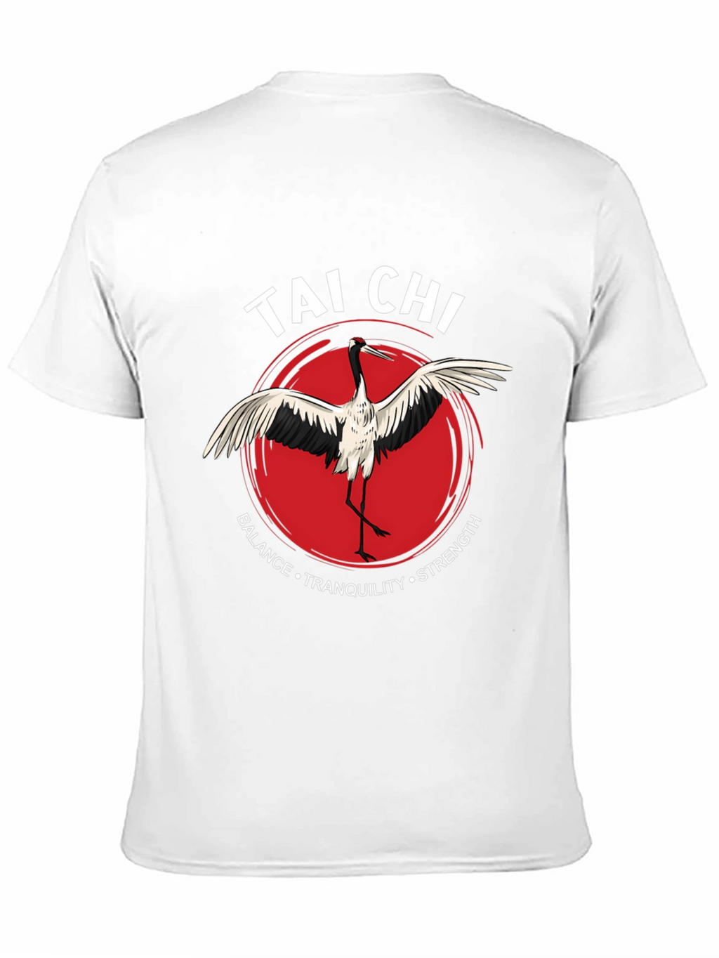 Tai Chi Crane Graphic Tee - Balance Tranquility Strength