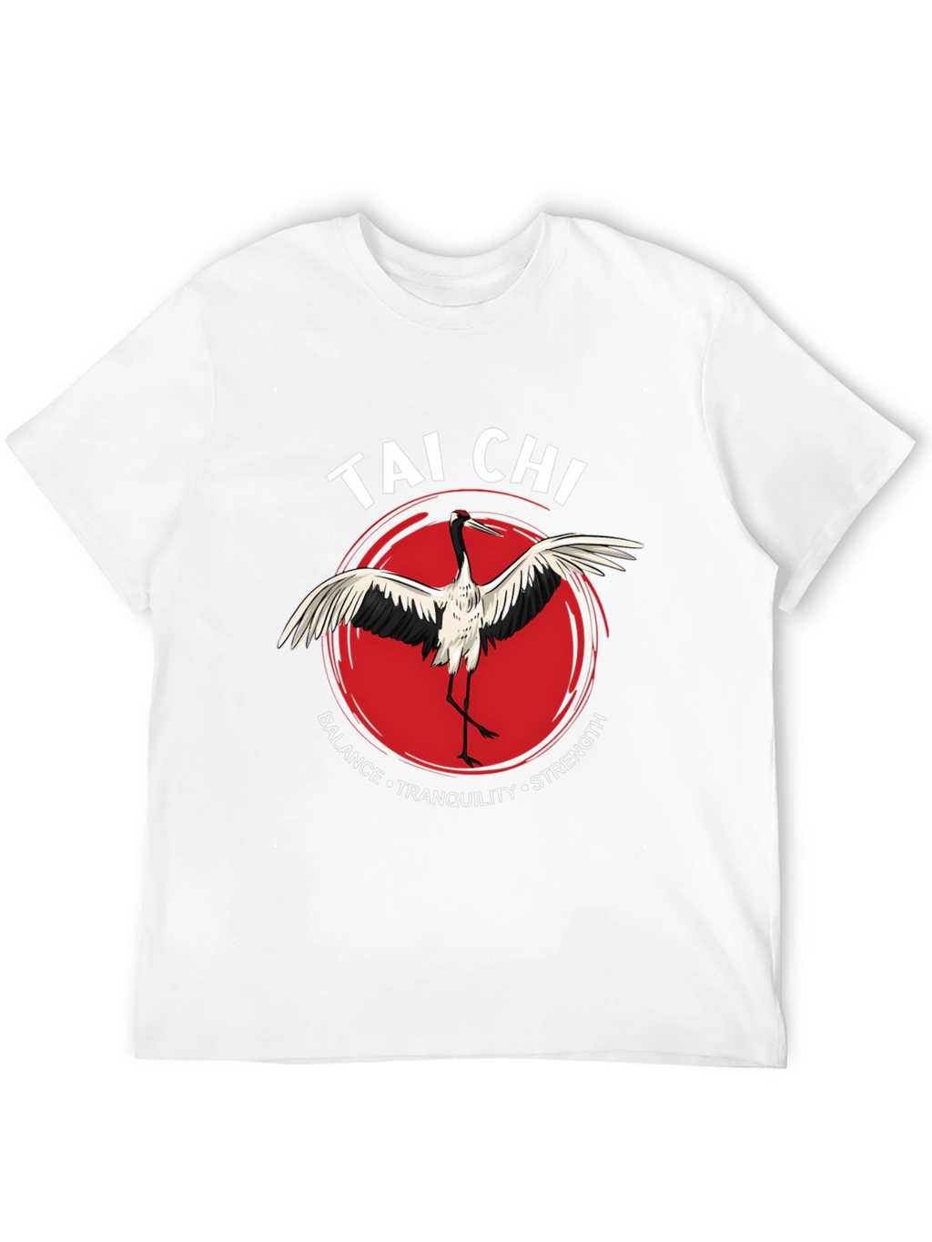 Tai Chi Crane Graphic Tee - Balance Tranquility Strength
