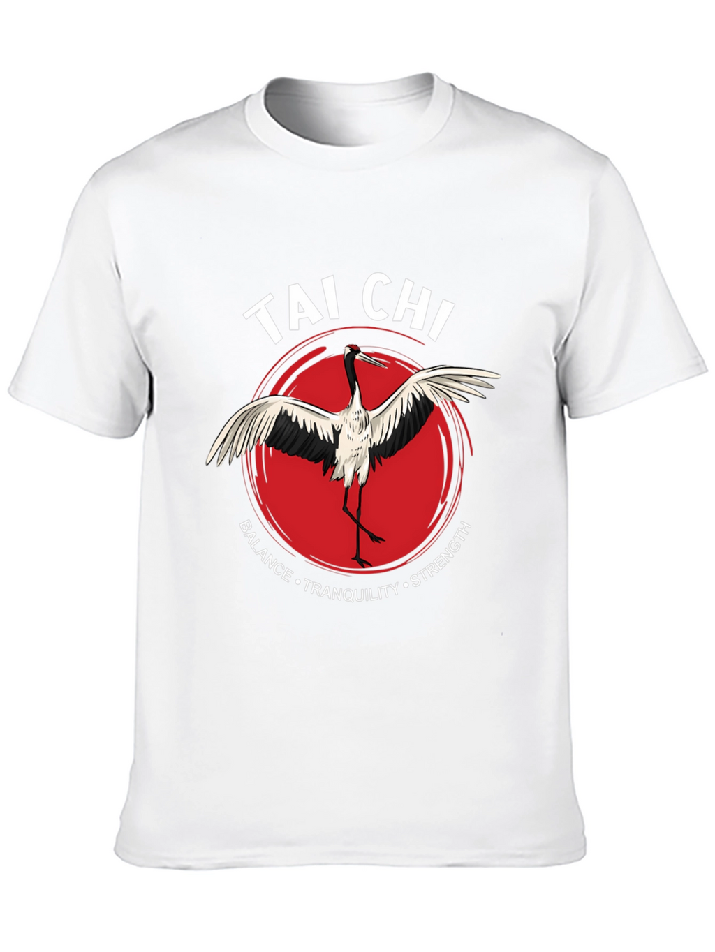 Tai Chi Crane Graphic Tee - Balance Tranquility Strength