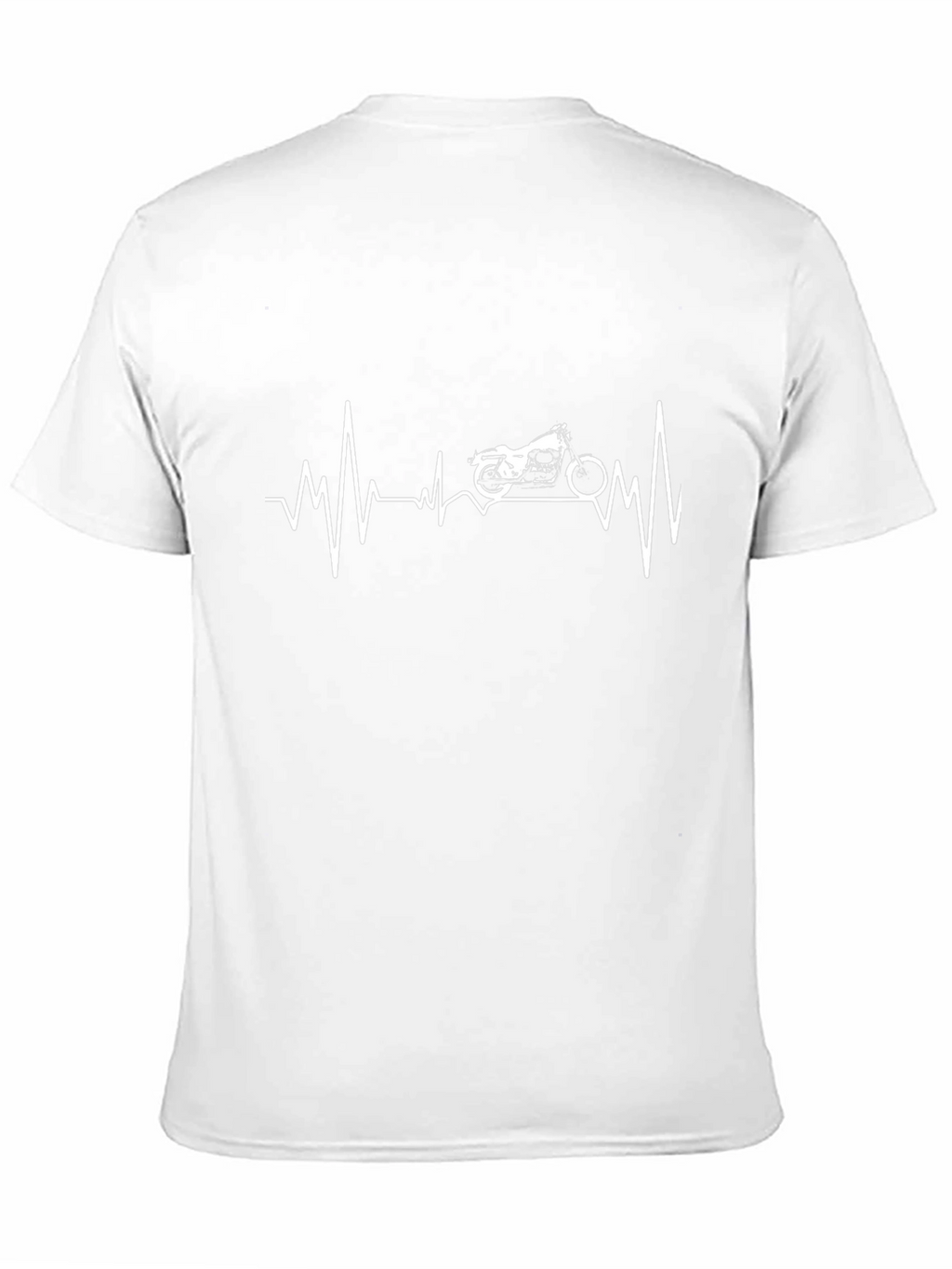 Motorcycle Heartbeat Graphic T-Shirt - Black