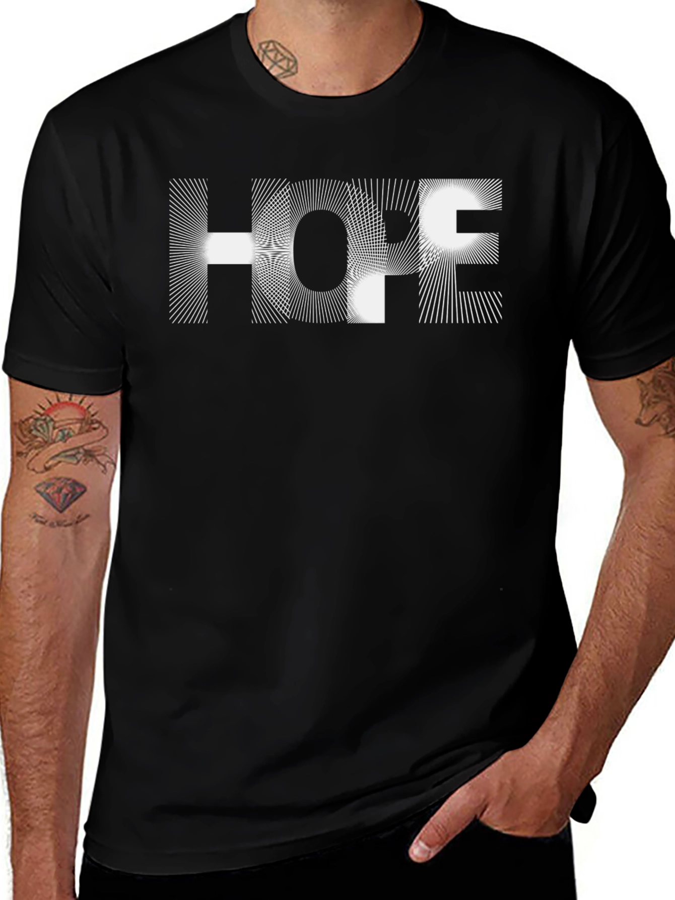 Abstract Hope Graphic Black T-Shirt