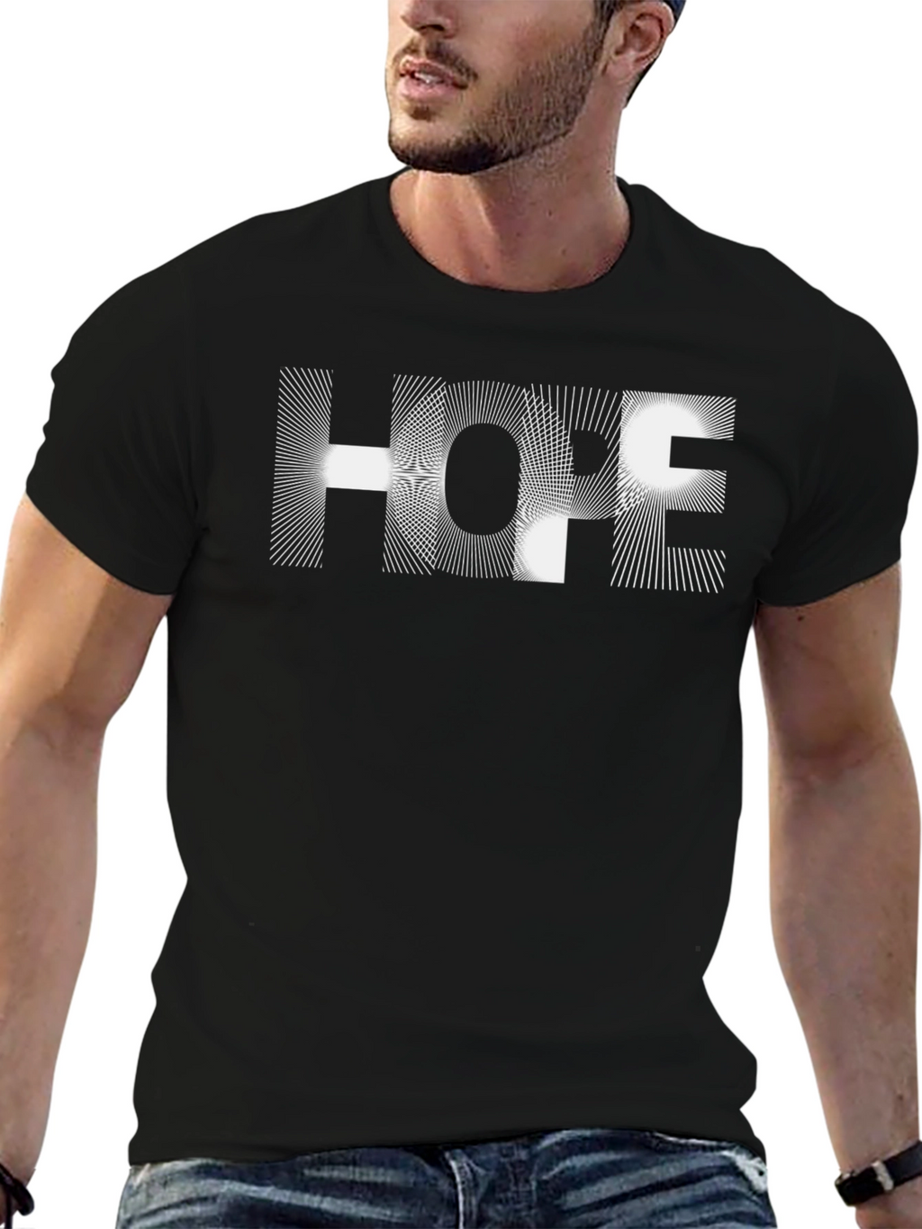 Abstract Hope Graphic Black T-Shirt