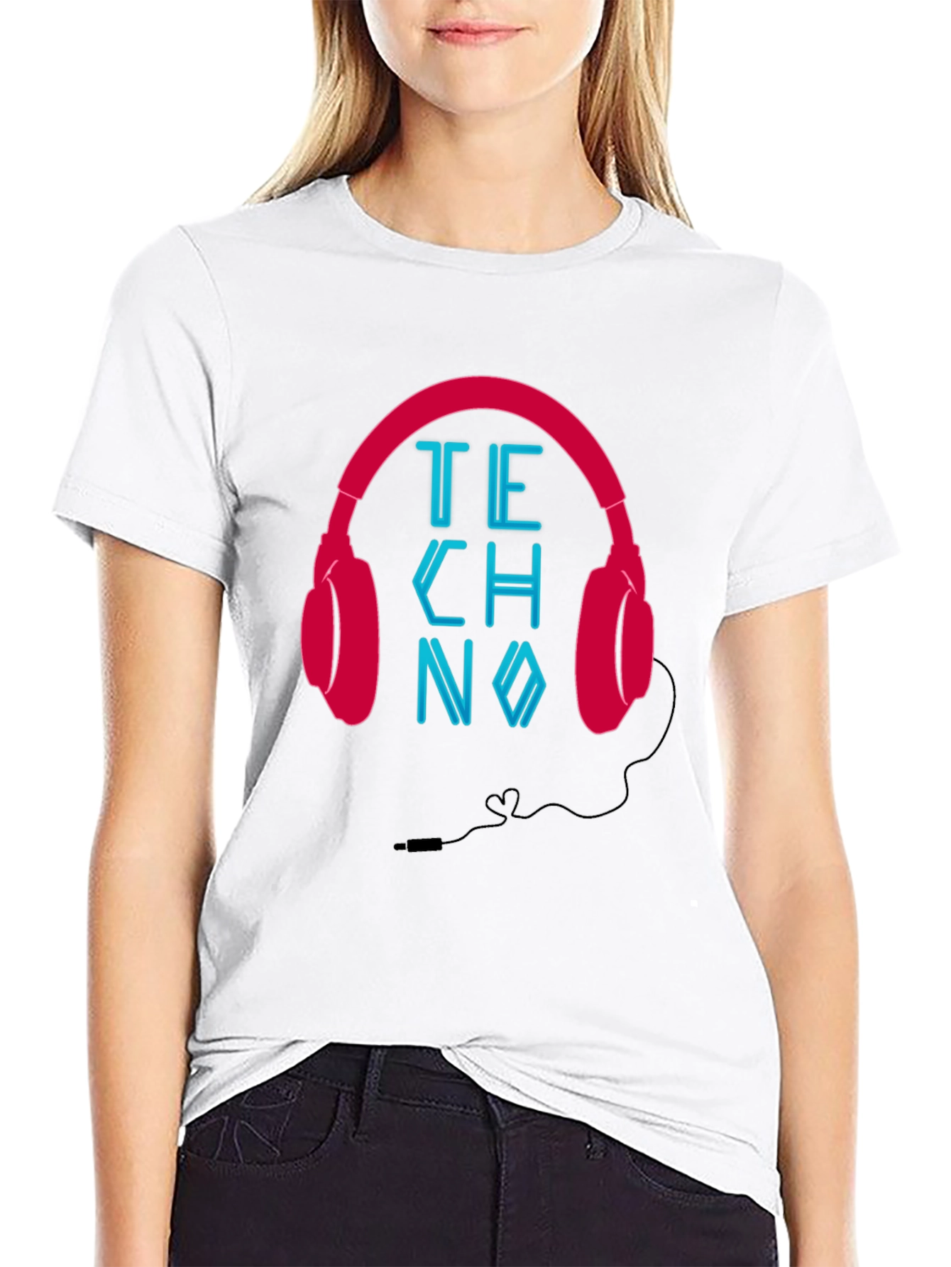 Techno Headphones Graphic Tee