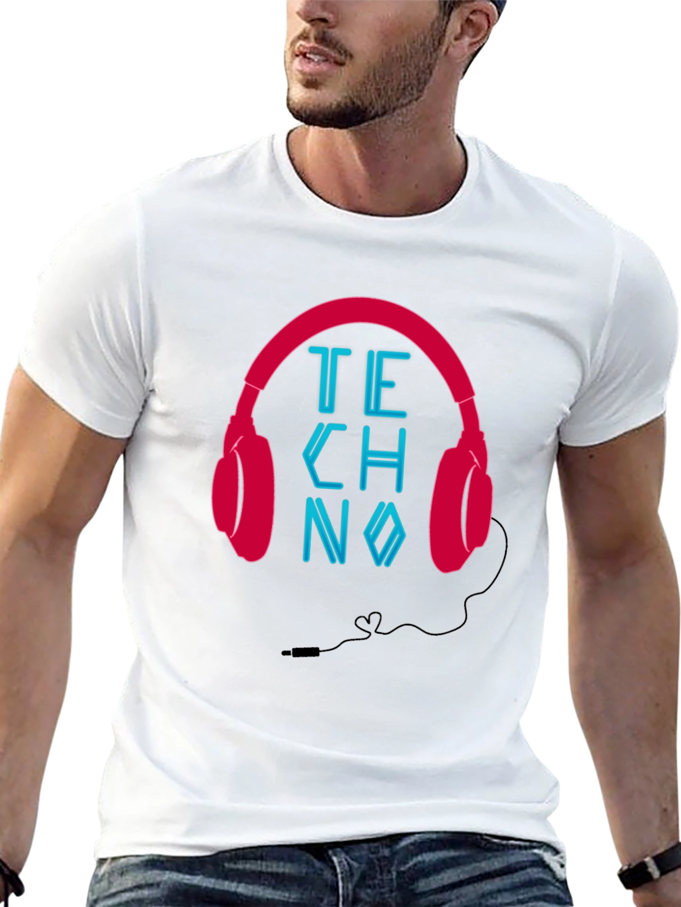 Techno Headphones Graphic Tee
