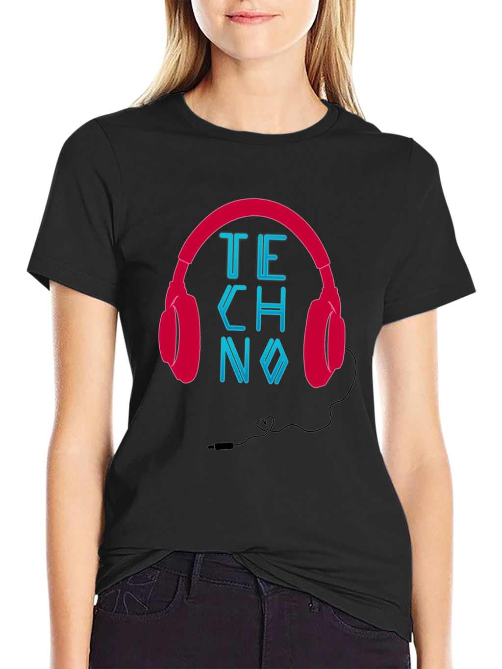 Techno Headphones Graphic Tee