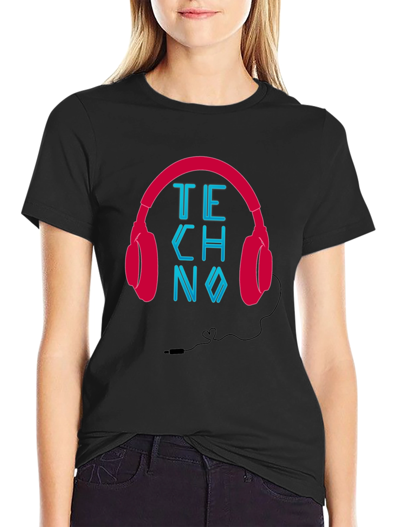 Techno Headphones Graphic Tee