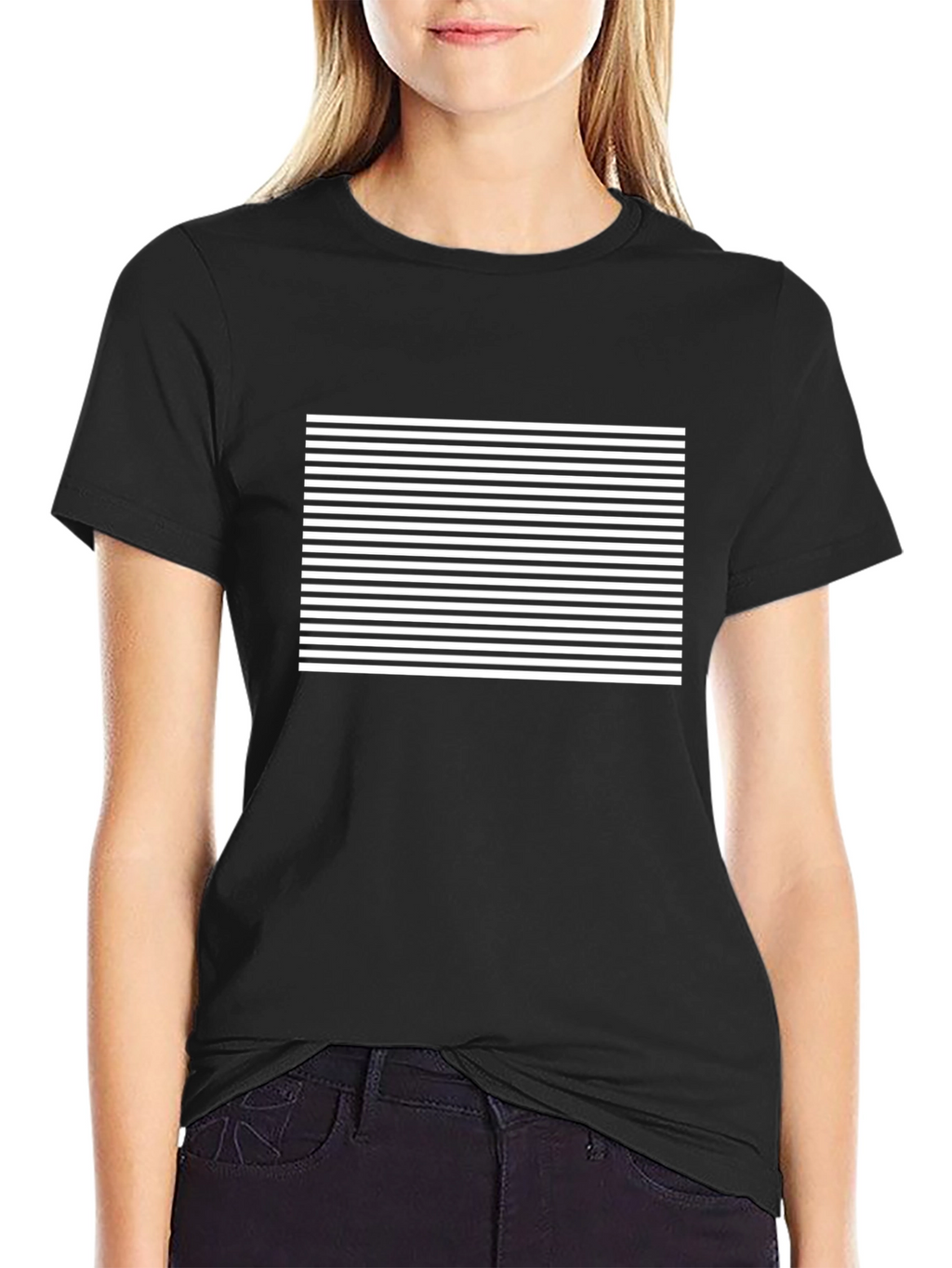 Striped Graphic Tee - Classic Black
