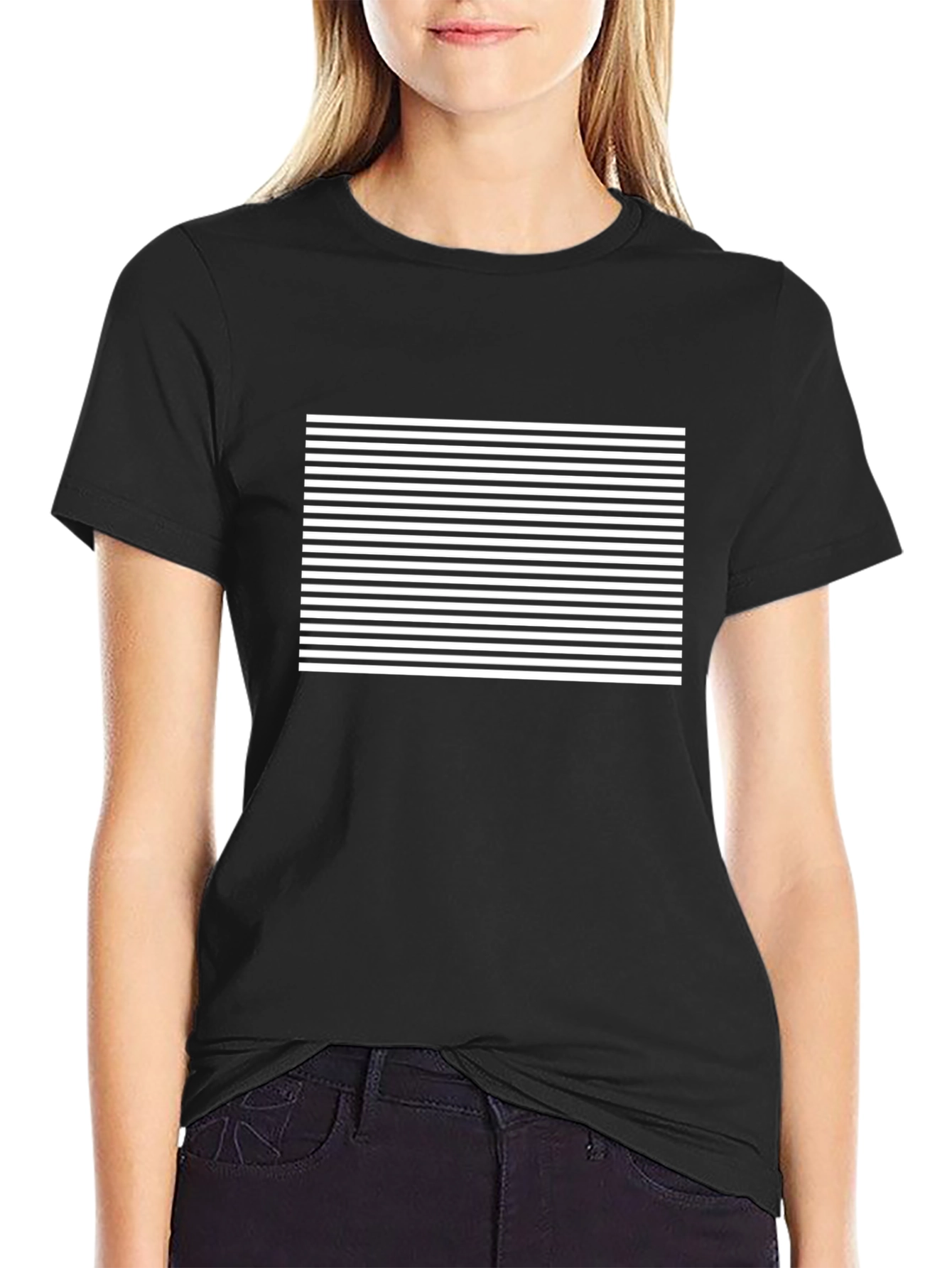 Striped Graphic Tee - Classic Black