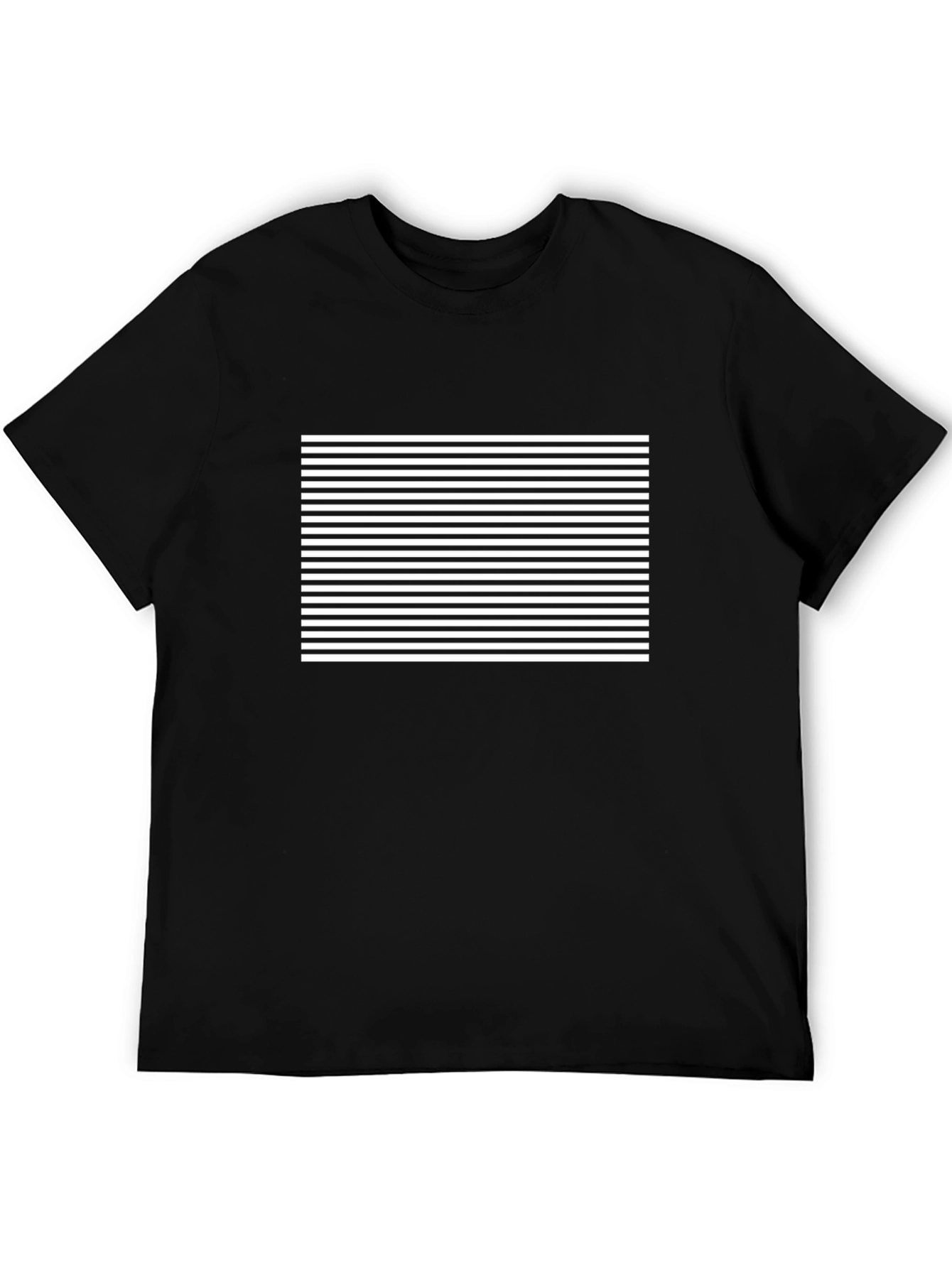 Striped Graphic Tee - Classic Black