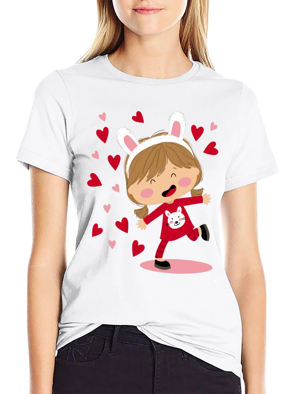 Cute Bunny Girl Graphic Tee