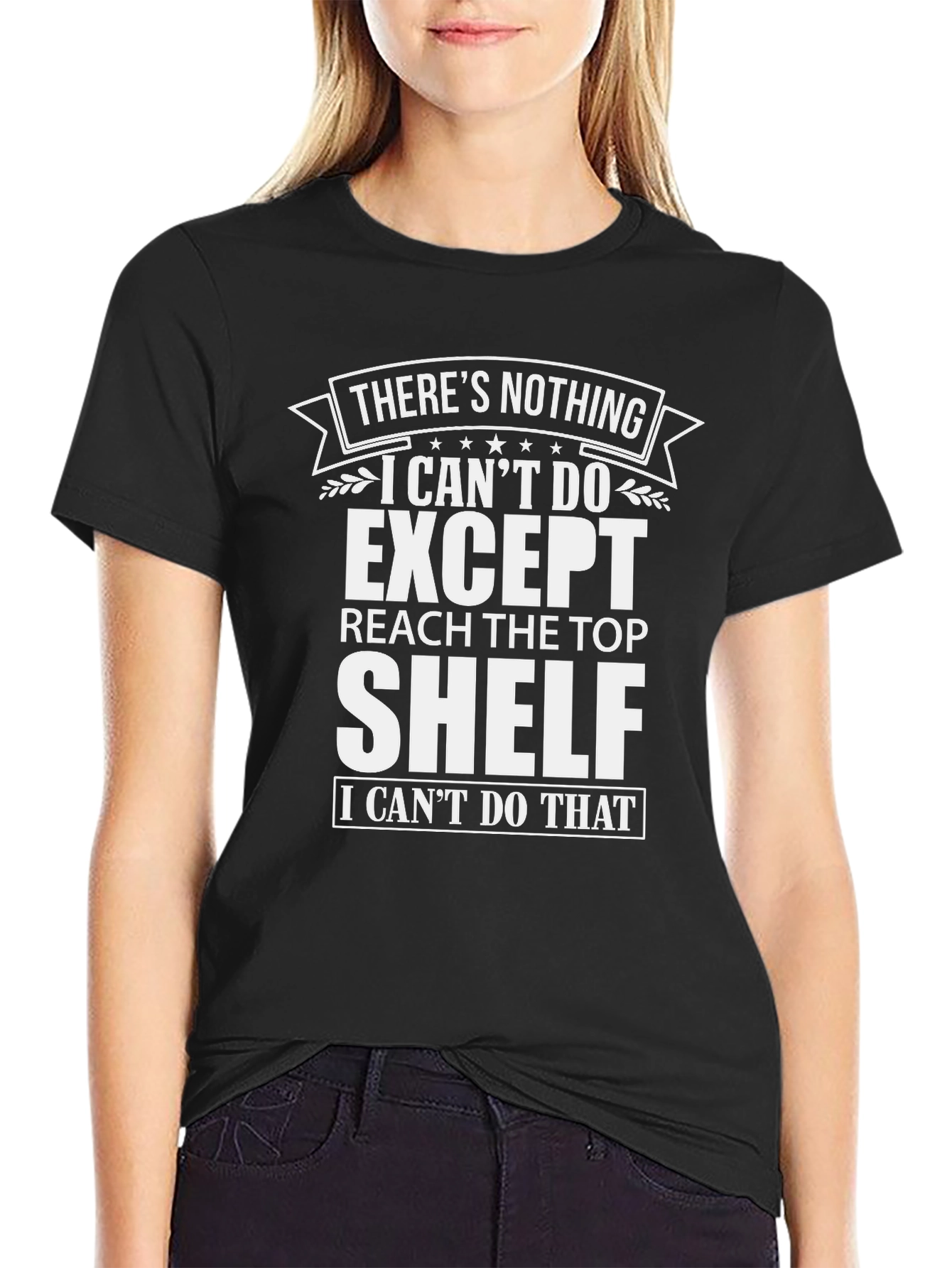Funny Mens Graphic Tee: Top Shelf Reach