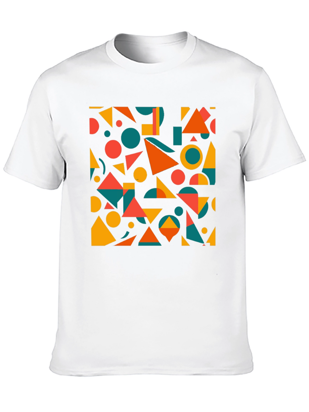 Geometric Pattern Black T-Shirt: Modern Art Tee