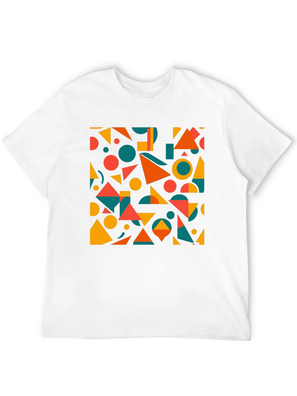 Geometric Pattern Black T-Shirt: Modern Art Tee