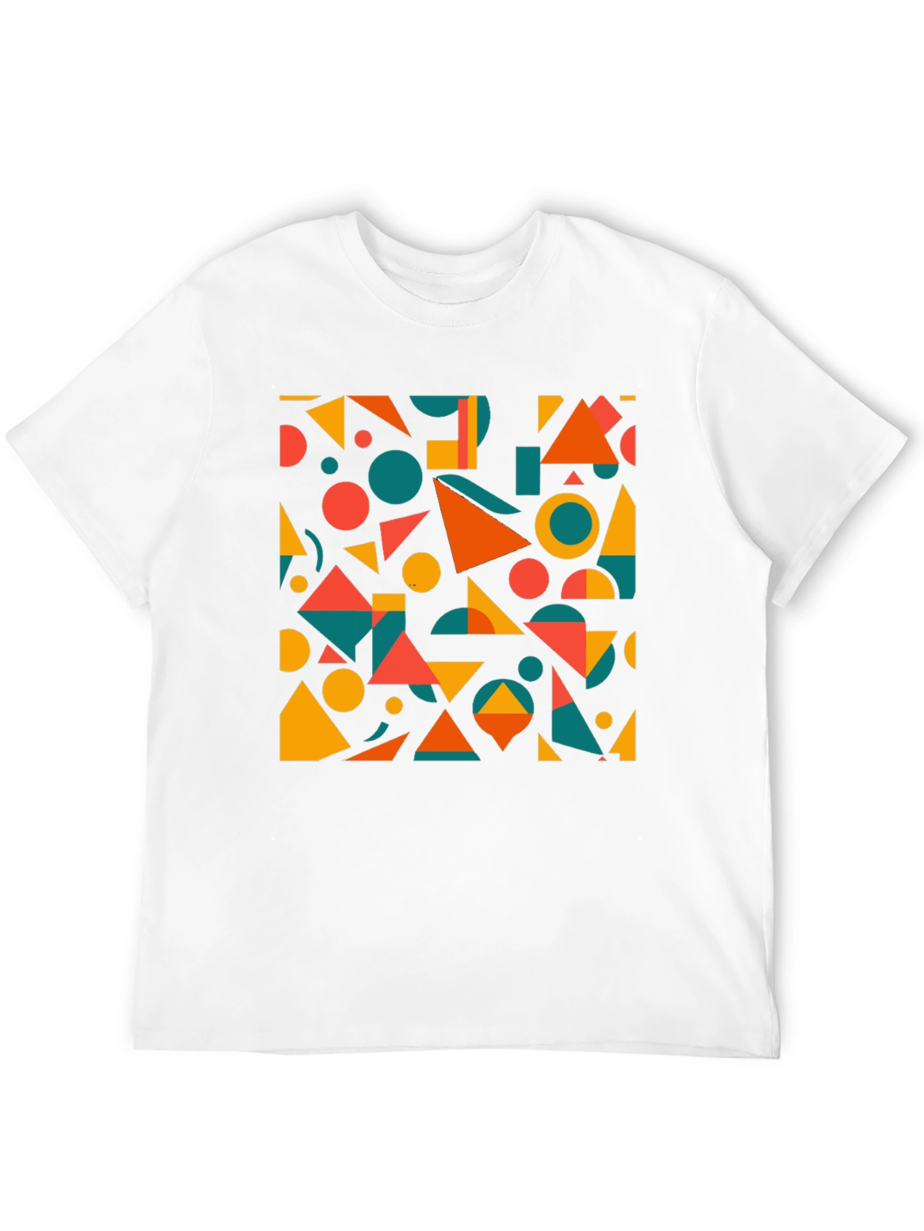 Geometric Pattern Black T-Shirt: Modern Art Tee