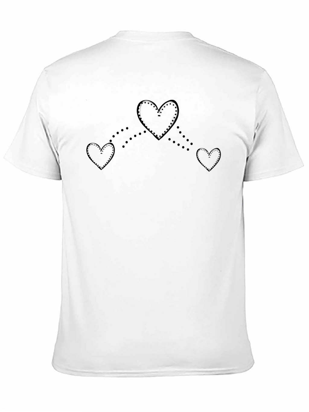 Heart Pattern Black T-Shirt