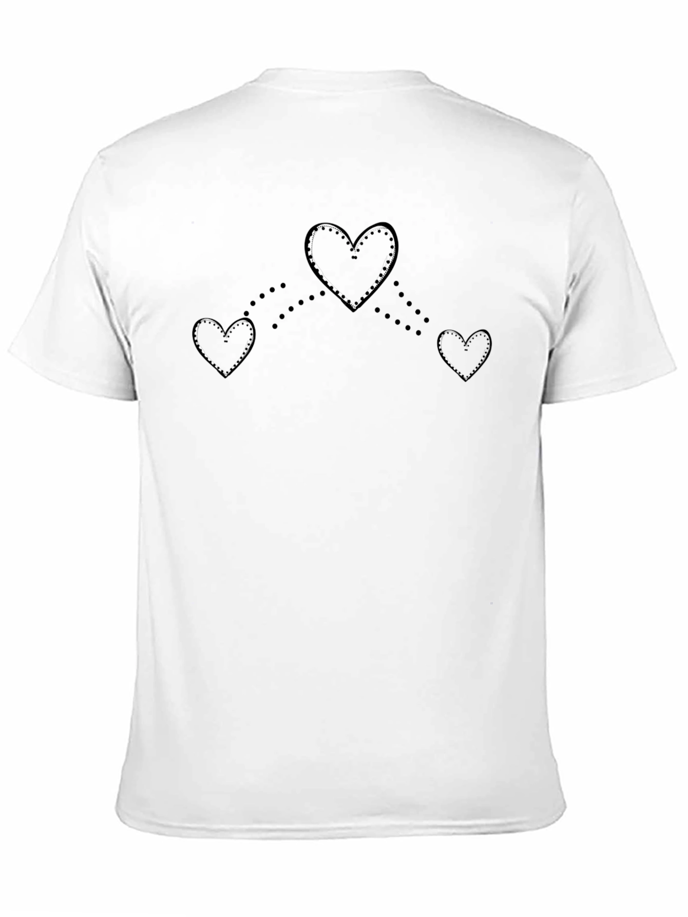 Heart Pattern Black T-Shirt