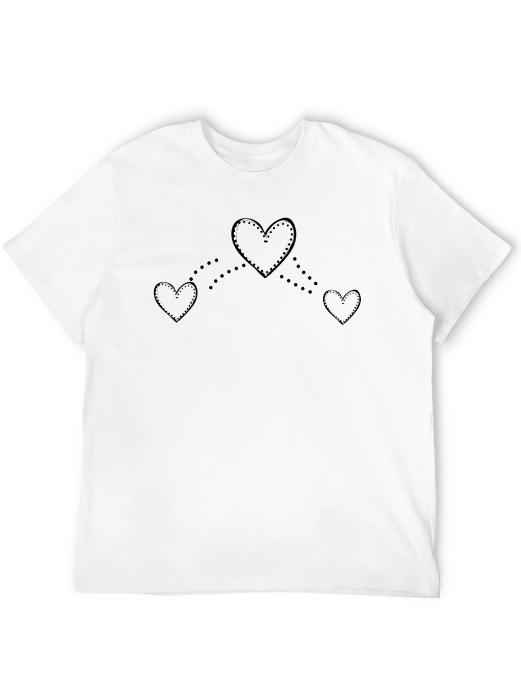 Heart Pattern Black T-Shirt
