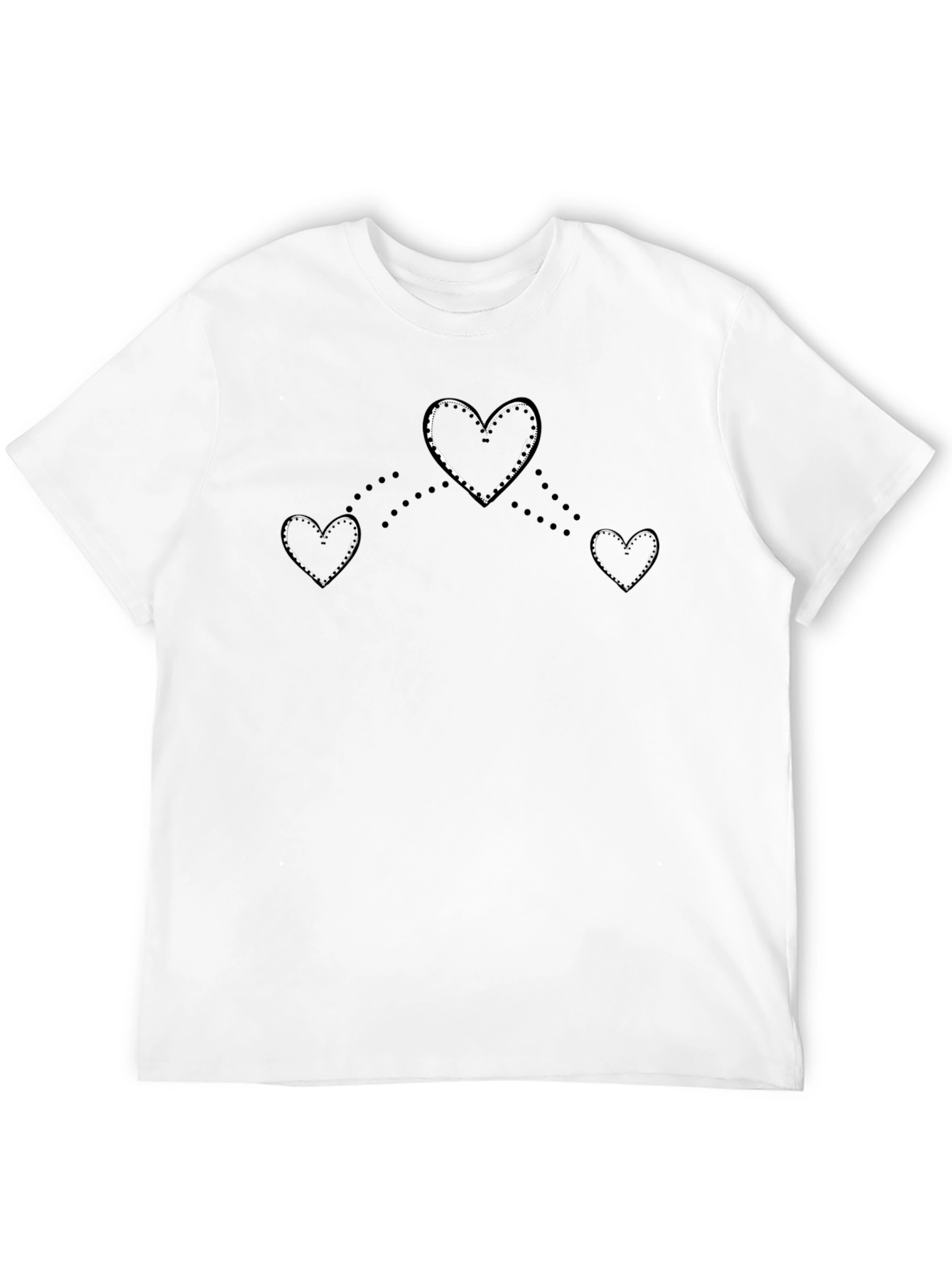 Heart Pattern Black T-Shirt