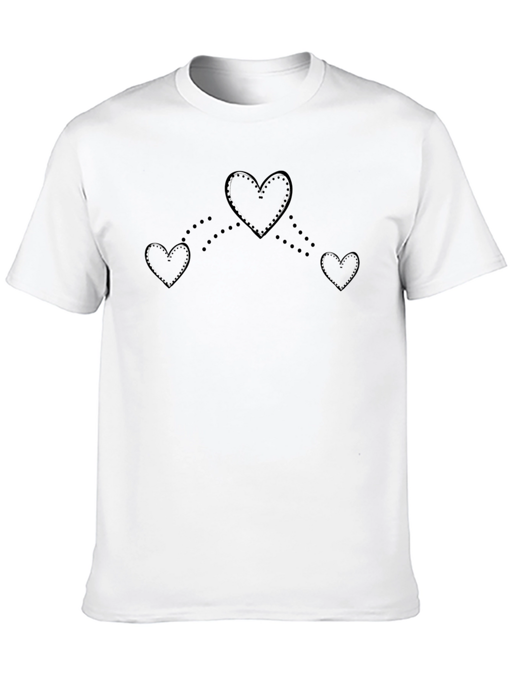 Heart Pattern Black T-Shirt