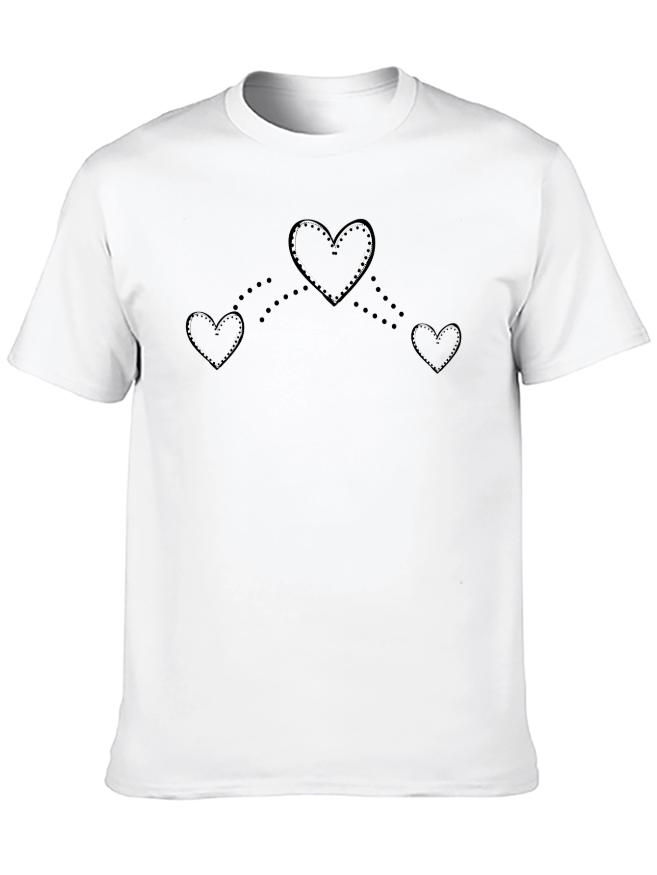 Heart Pattern Black T-Shirt