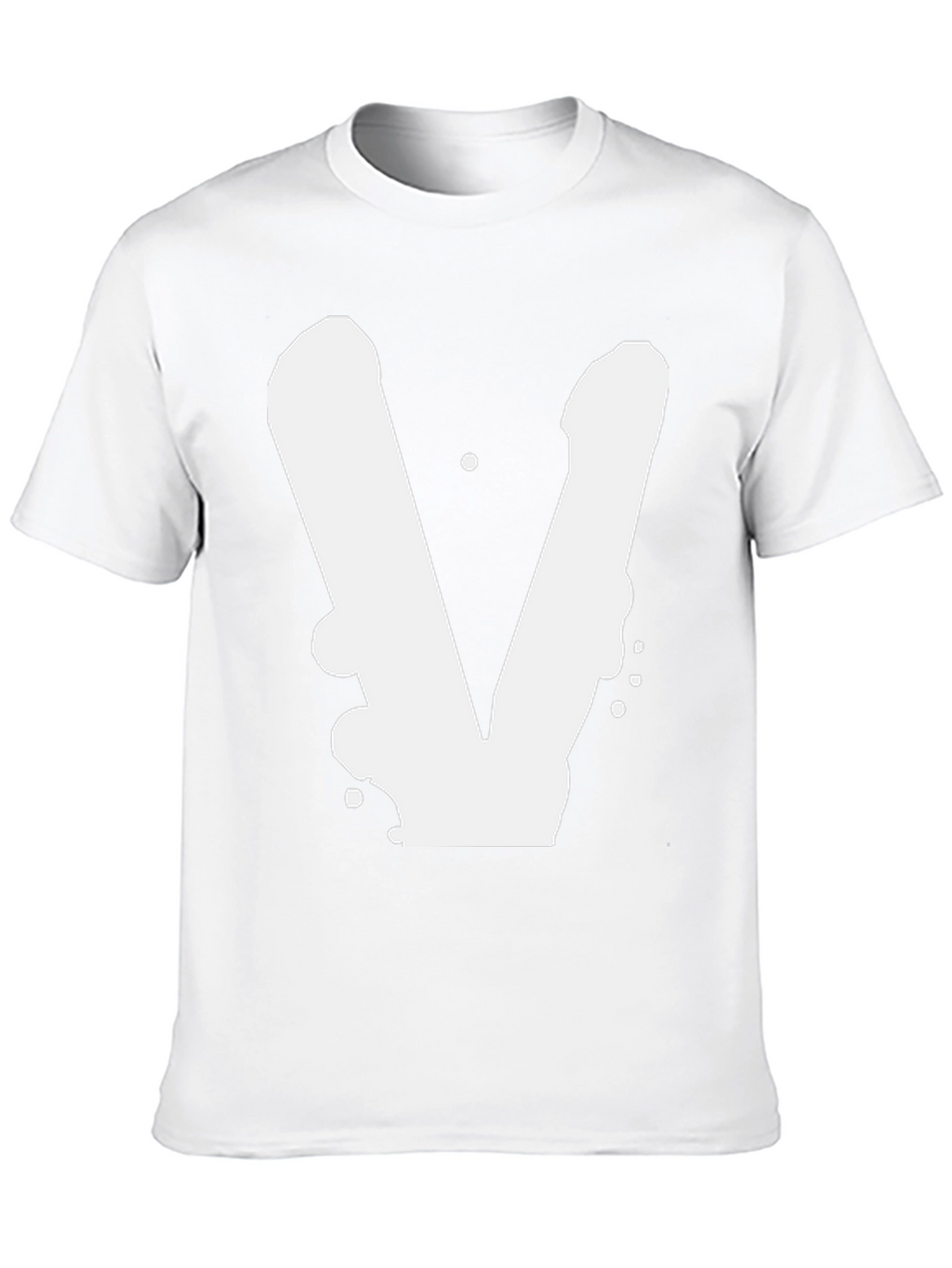 Bold V Graphic Black T-Shirt - Casual Style