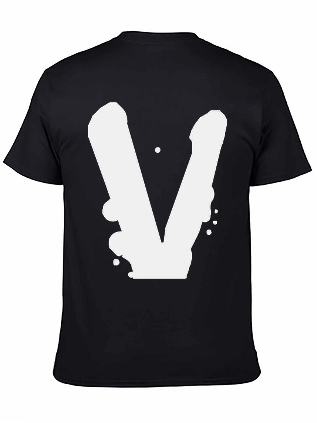 Bold V Graphic Black T-Shirt - Casual Style