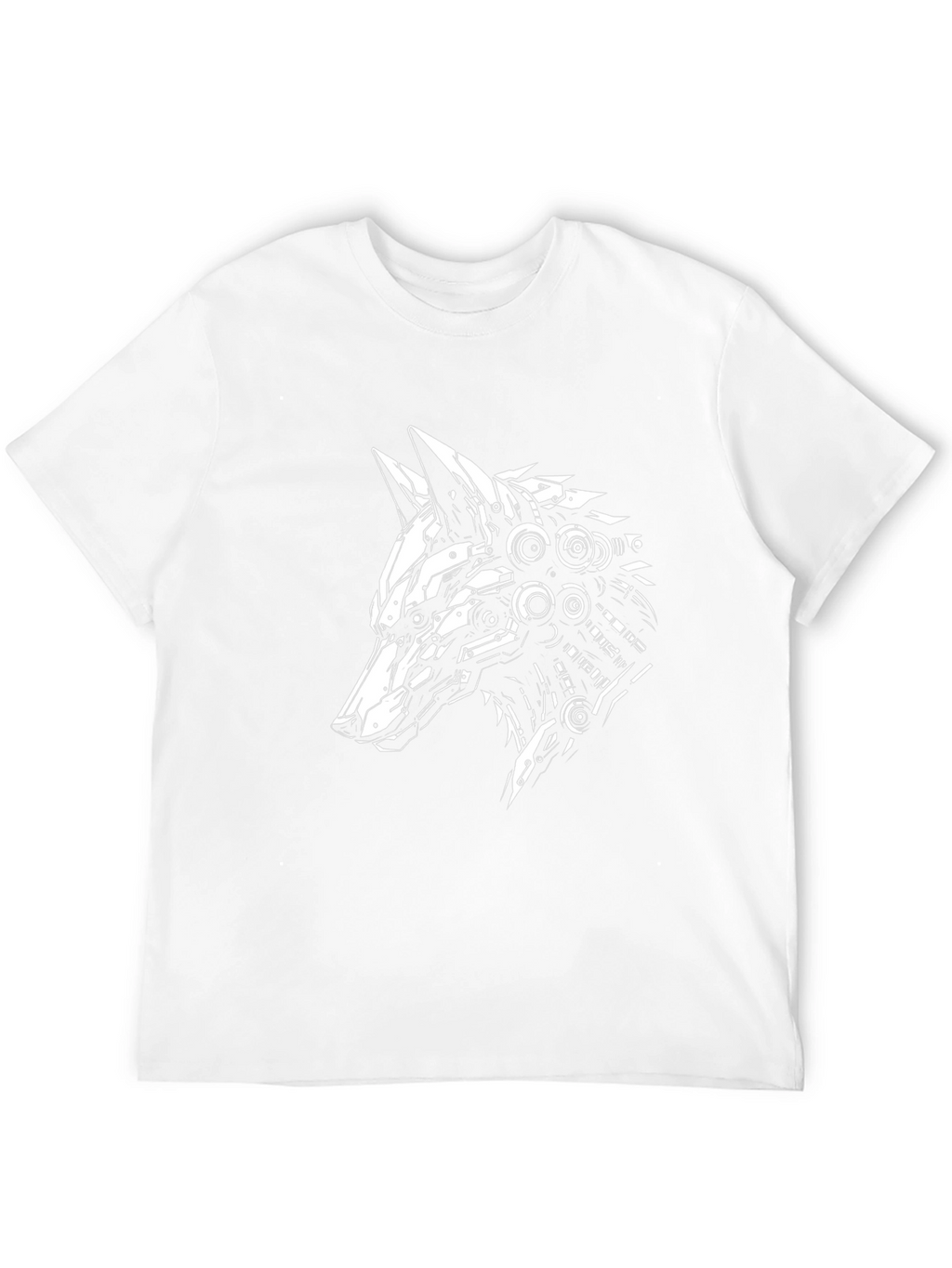 Cyberpunk Wolf Graphic Tee - Black Cotton T-Shirt