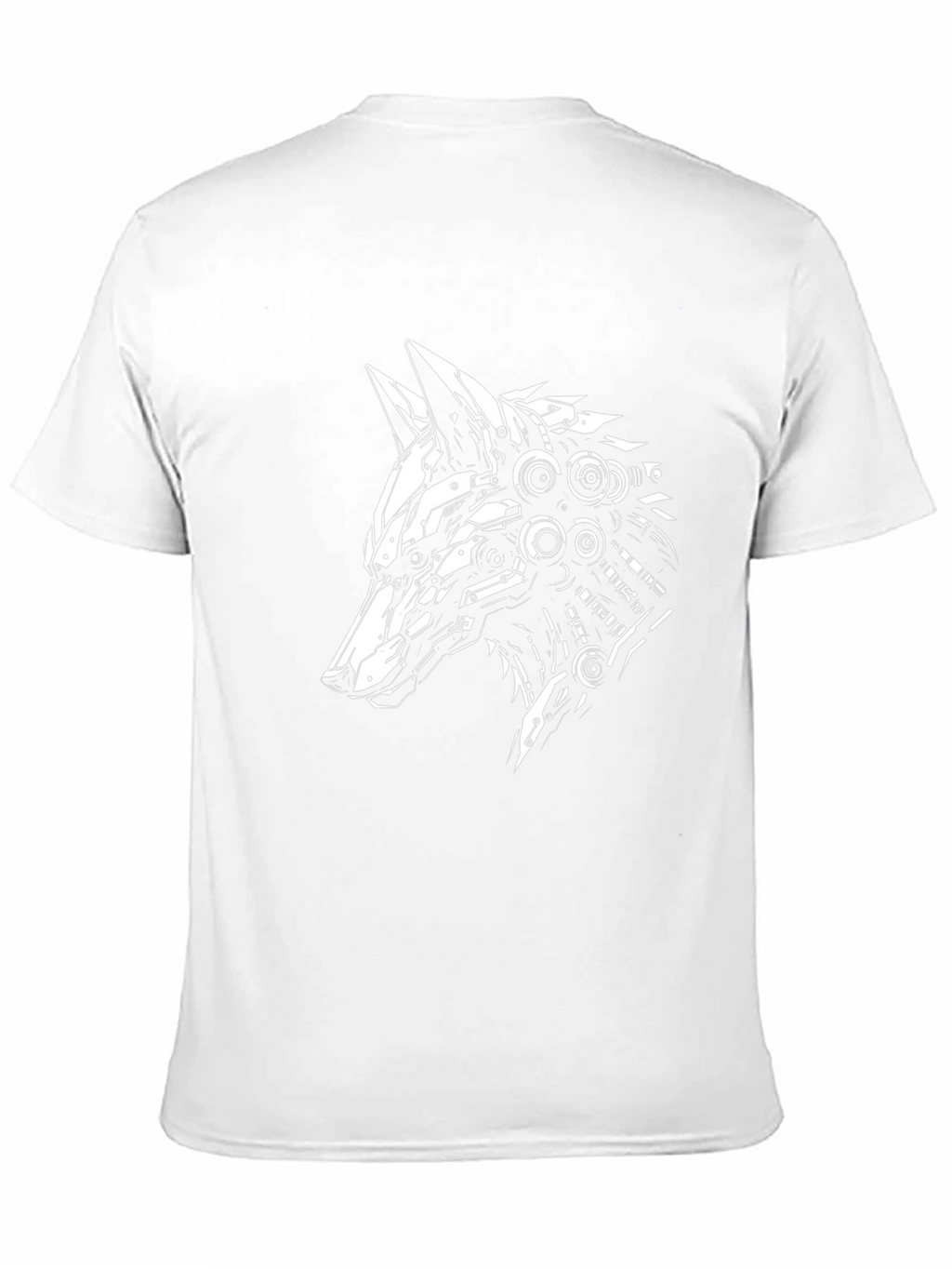 Cyberpunk Wolf Graphic Tee - Black Cotton T-Shirt